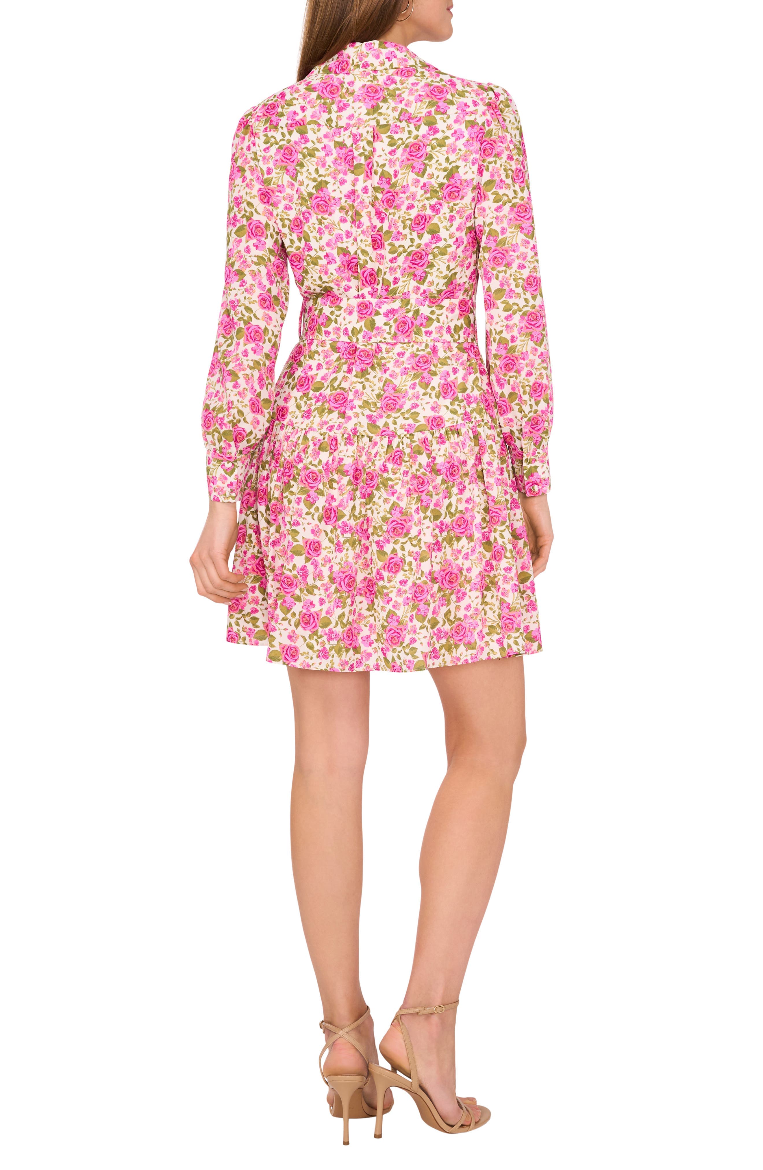 Floral Long Sleeve Belted Shirtdress - image 2