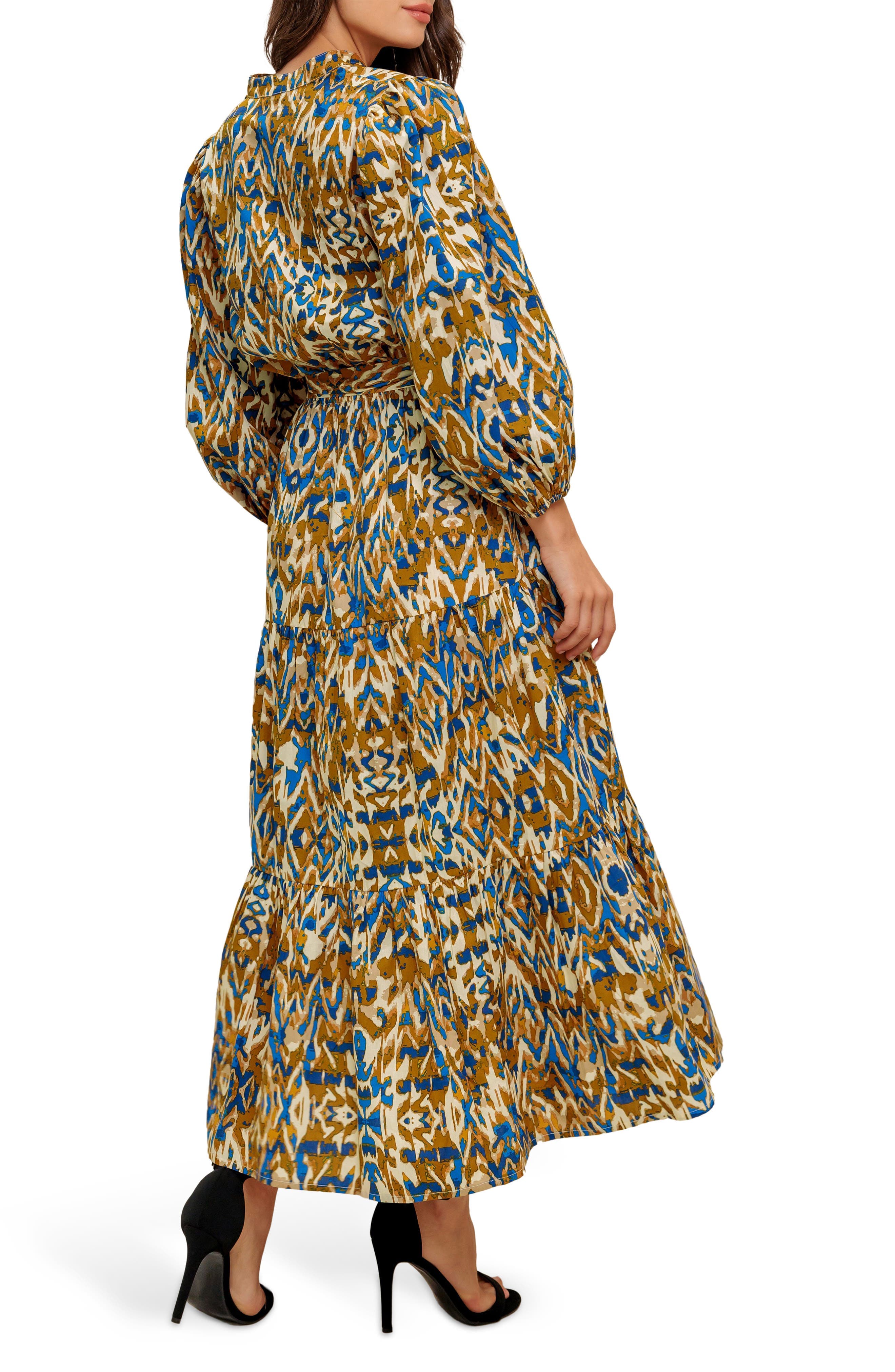 Long Sleeve Tiered Cotton Poplin Maxi Dress - image 2