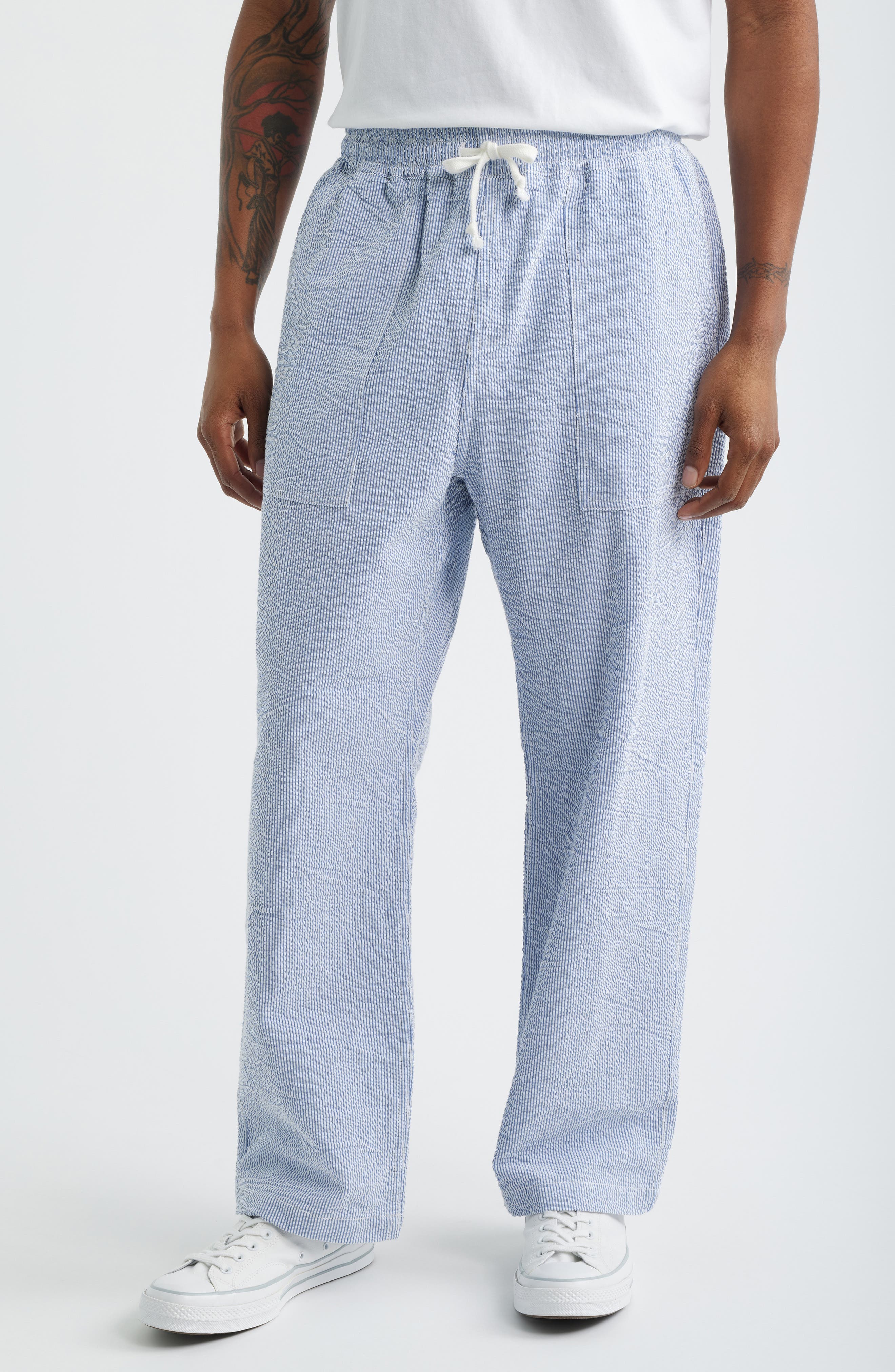 Seersucker Drawstring Chef Pants - image 1