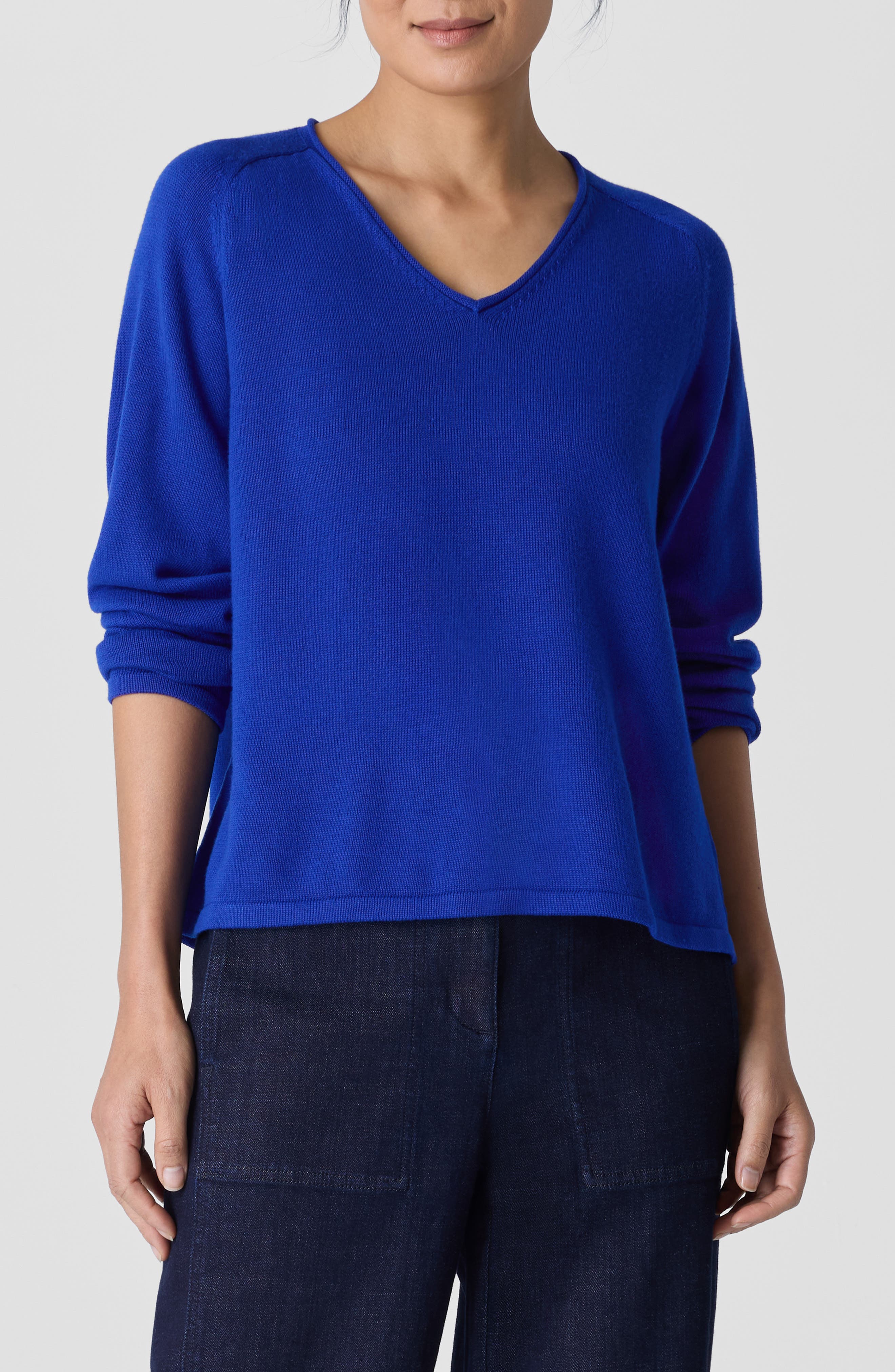 Saddle Stitch Organic Cotton Blend Sweater - image 1