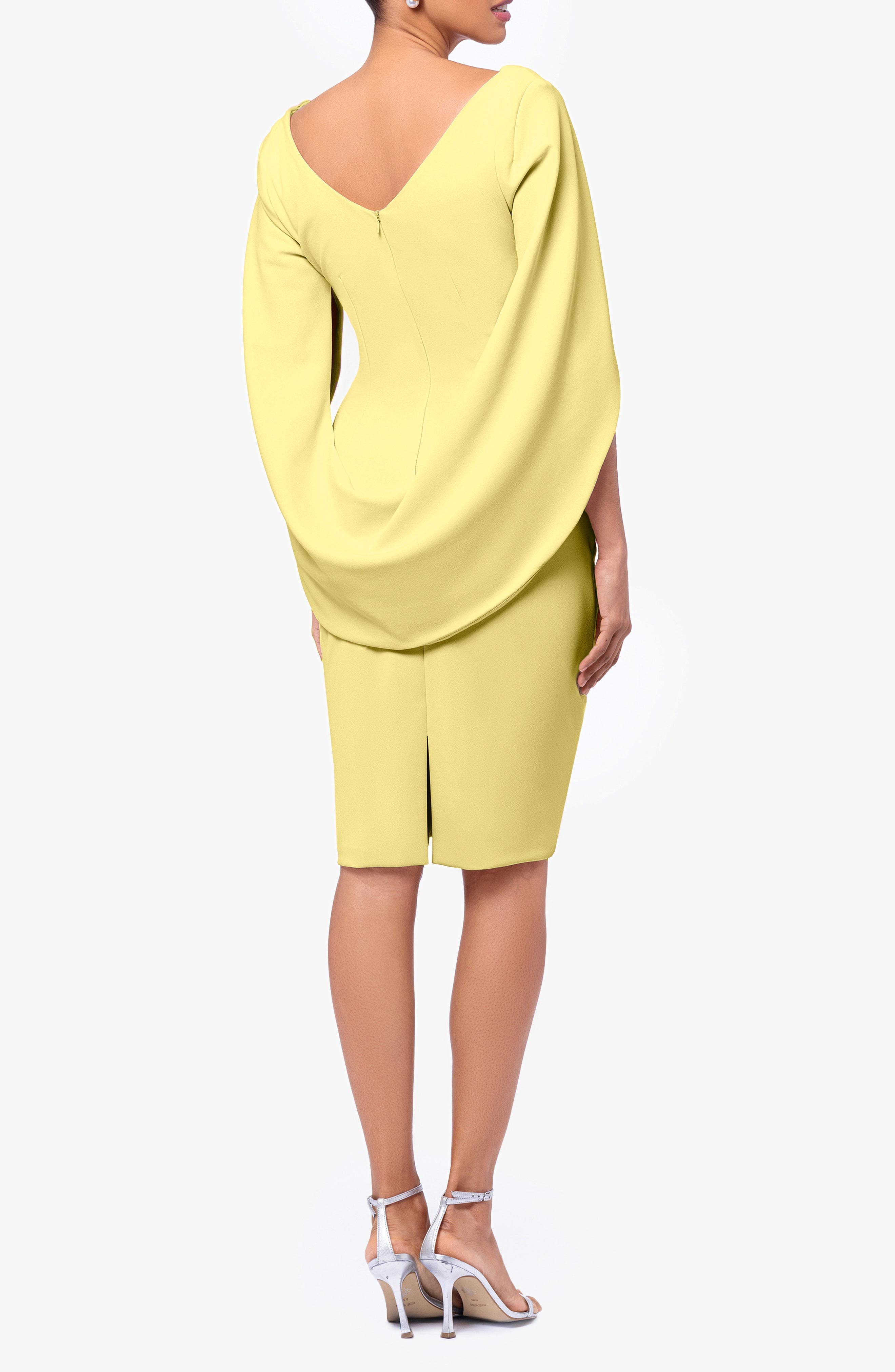 Drape Back Scuba Crepe Cocktail Dress - image 2