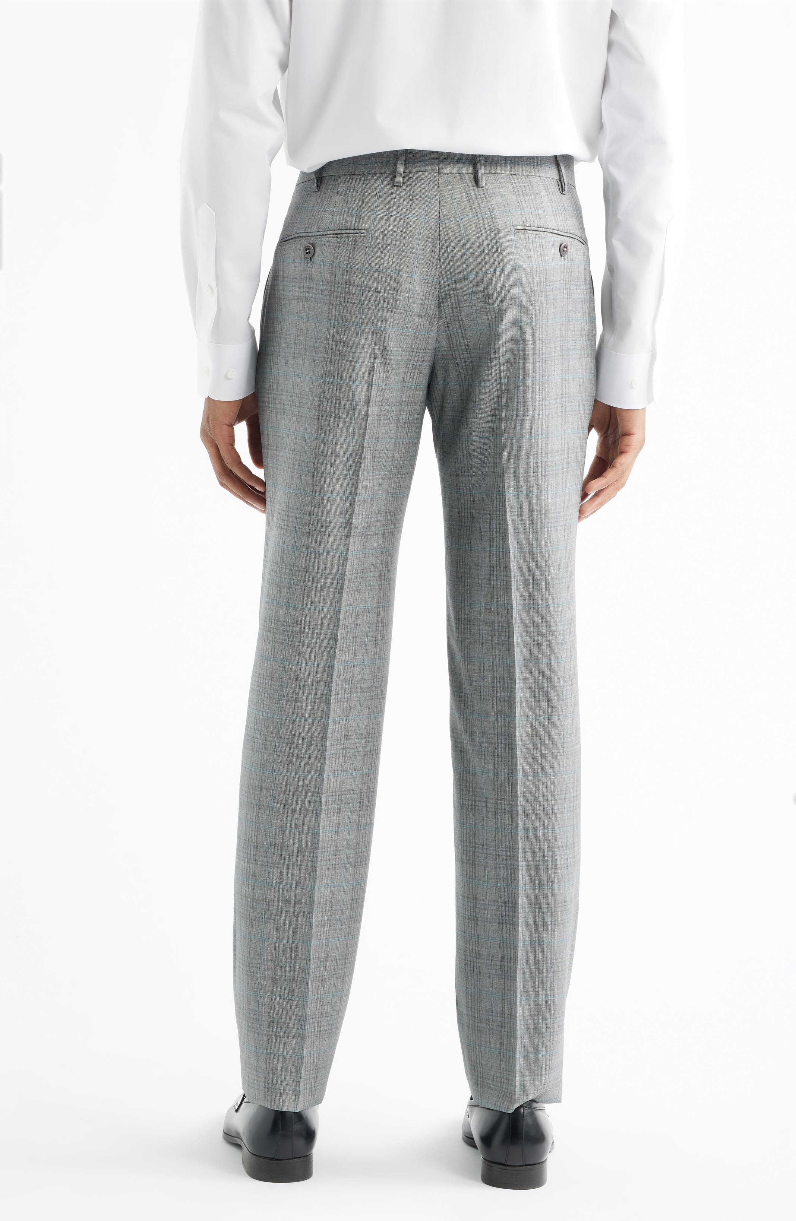 Parker Flat Front Plaid Wool Dress Pants - image 2