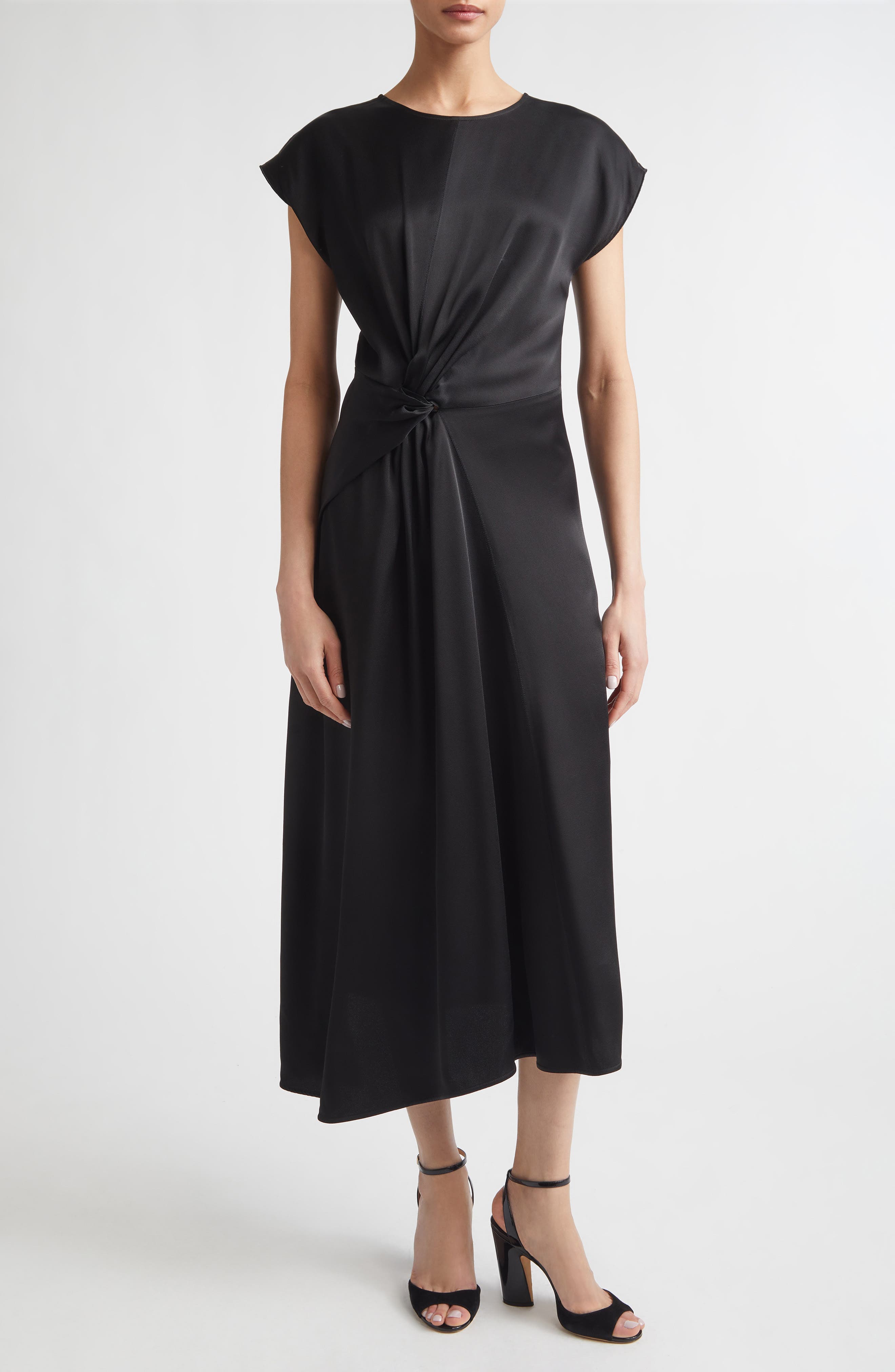 Aria Twist Waist Asymmetric Midi Dress - image 1