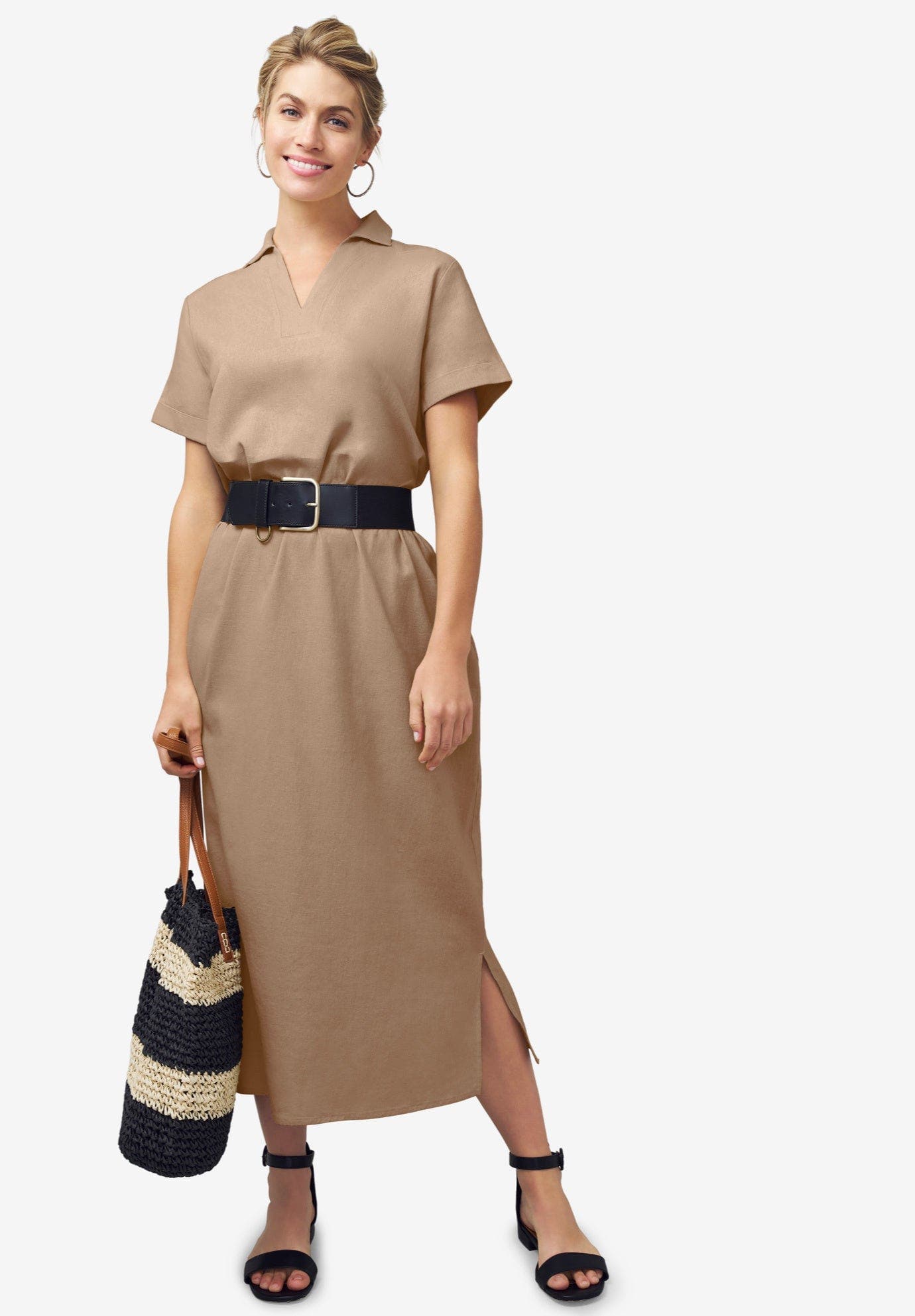 Linen Short Sleeve Maxi Dress - image 4
