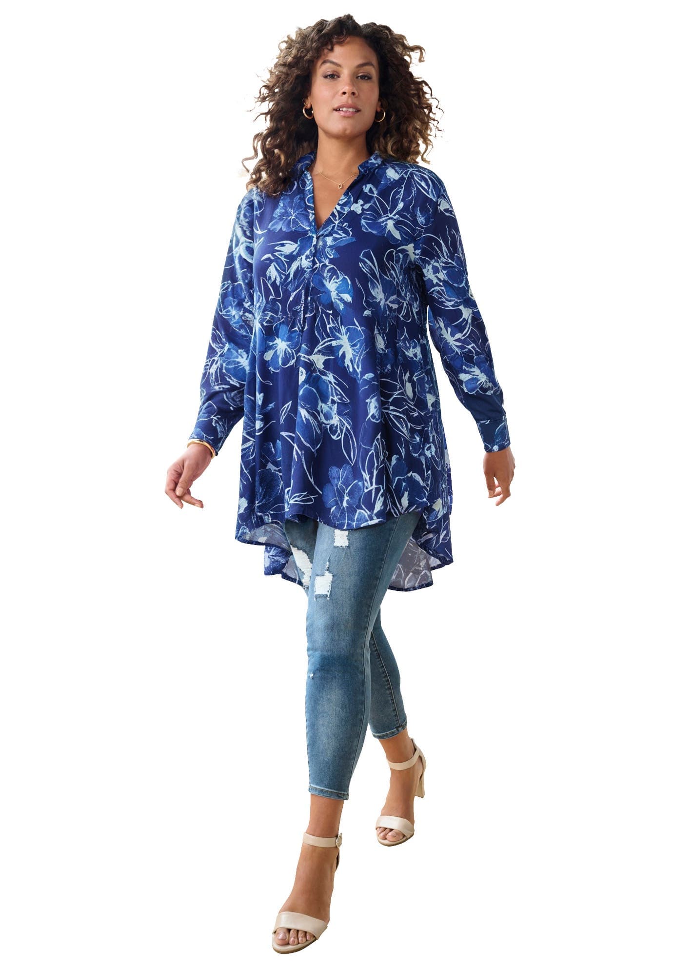 Hand Crinkled Fit And Flare Tunic - image 1