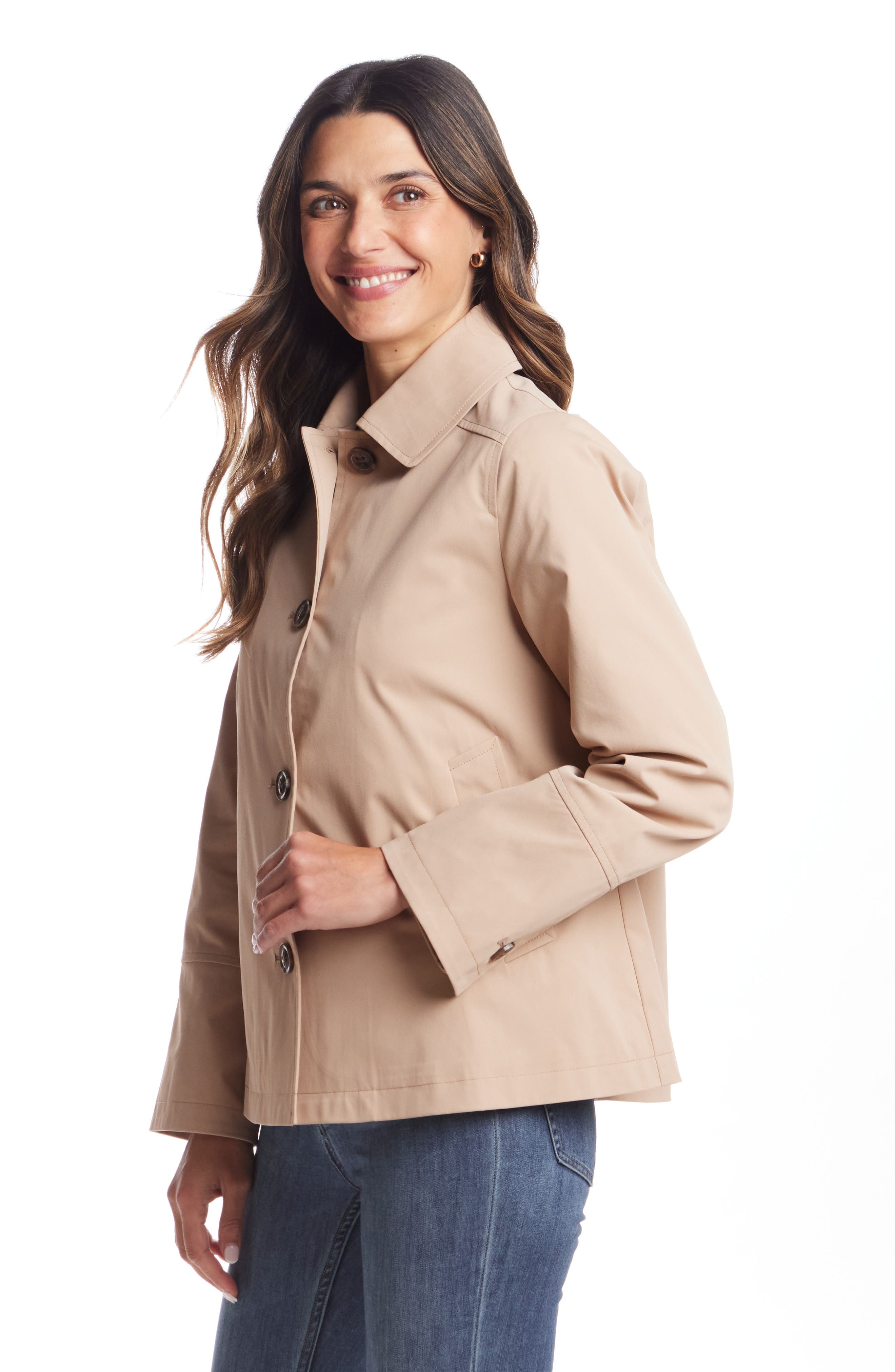 Button Front Water Resistant Raincoat - image 4