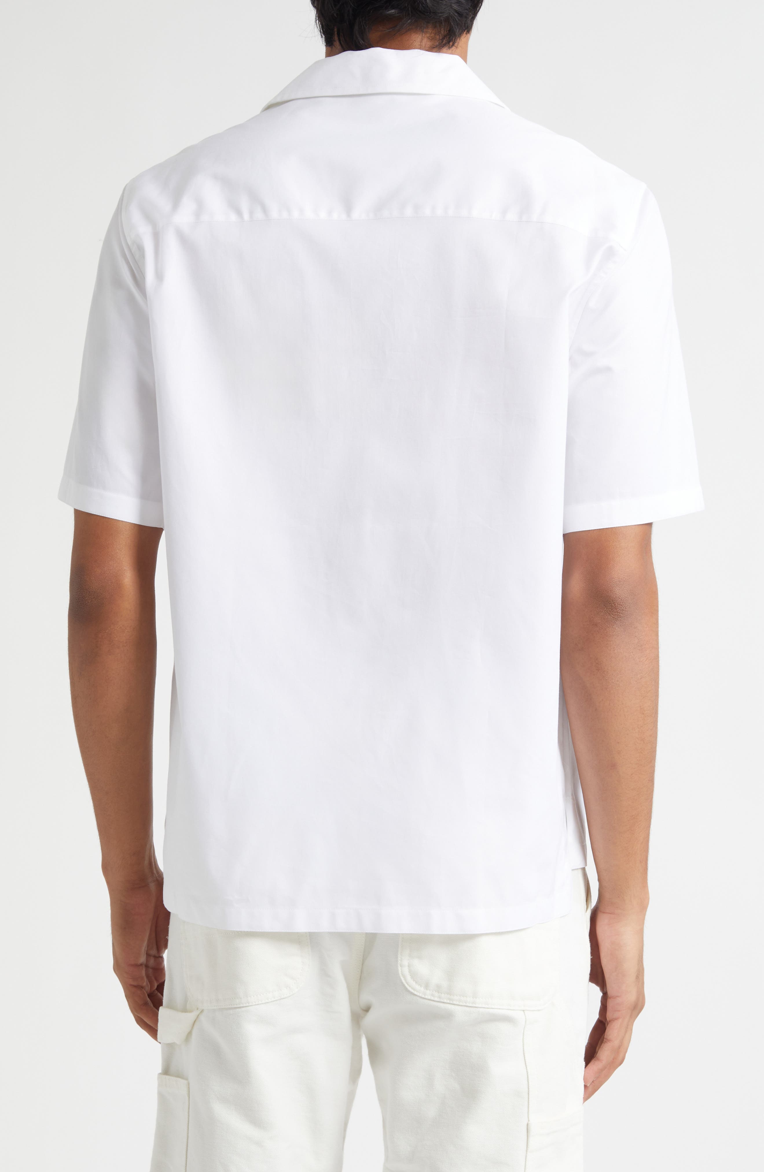 Embroidered Cotton Poplin Short Sleeve Button-Up Shirt - image 2