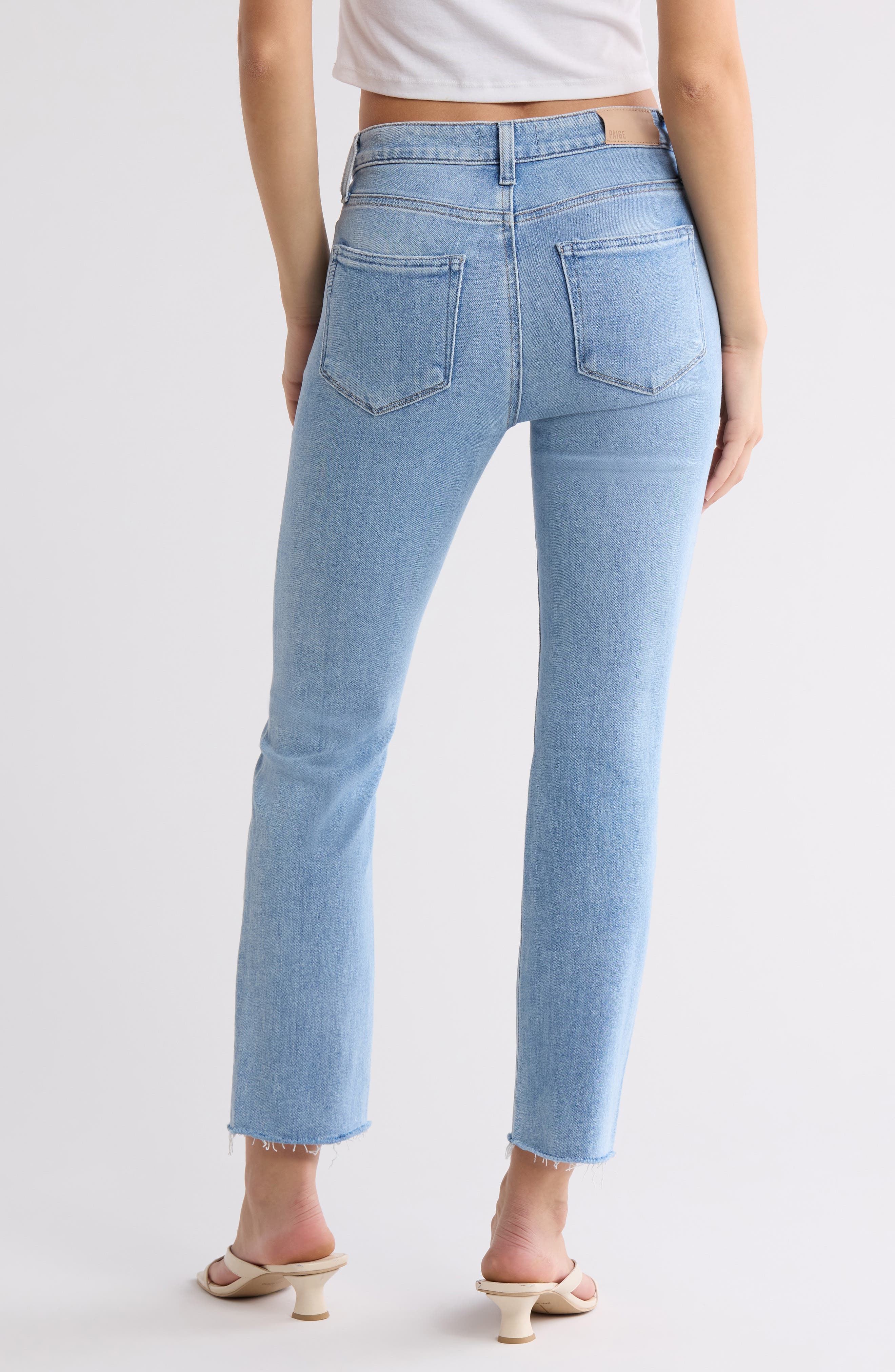 Cindy High Waist Raw Hem Ankle Straight Leg Jeans - image 2