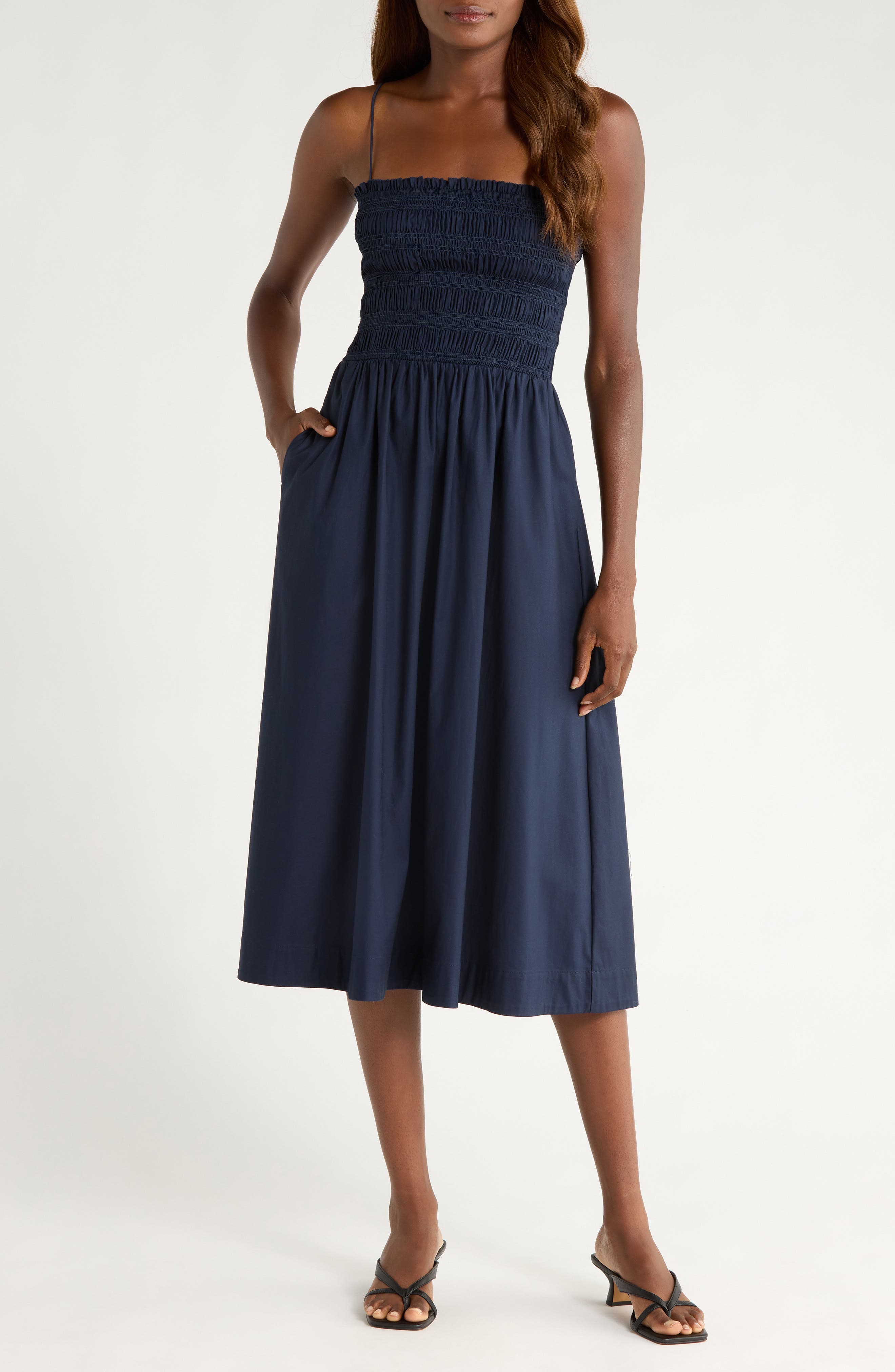 Kerrie Smocked Cotton Blend Sundress - image 1