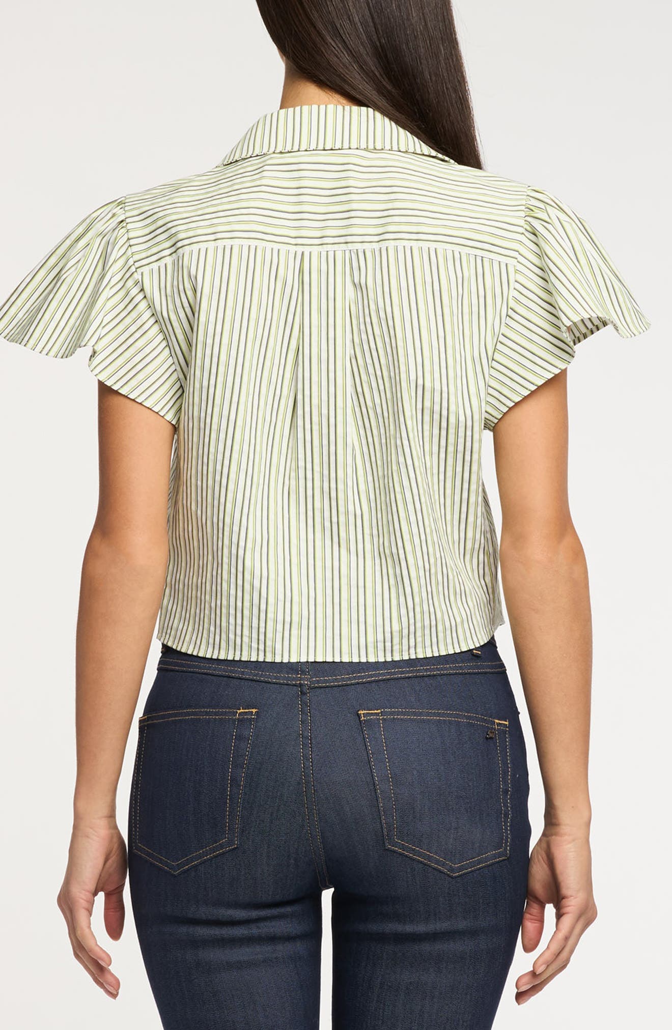 Sophie Stripe Flutter Sleeve Maria Shirt - image 2