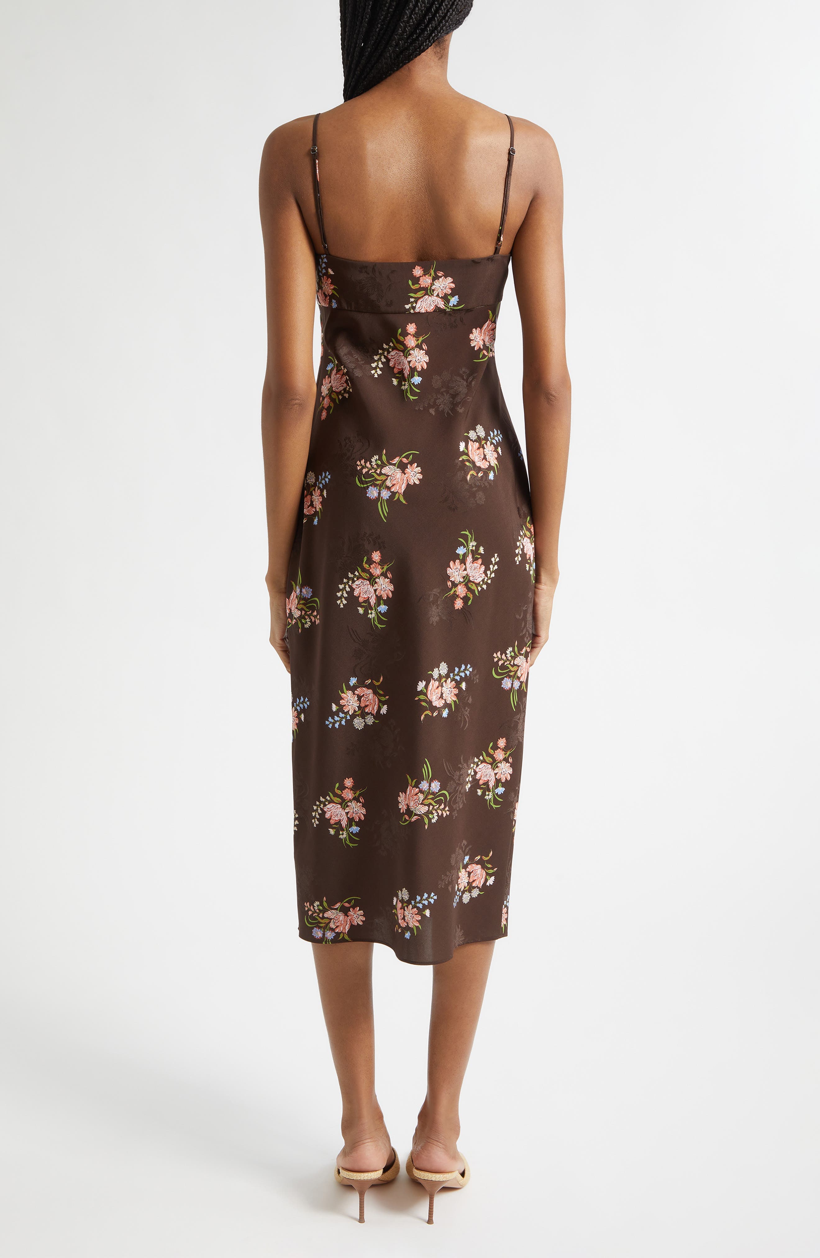 Shara Floral Print Silk Blend Midi Dress - image 2