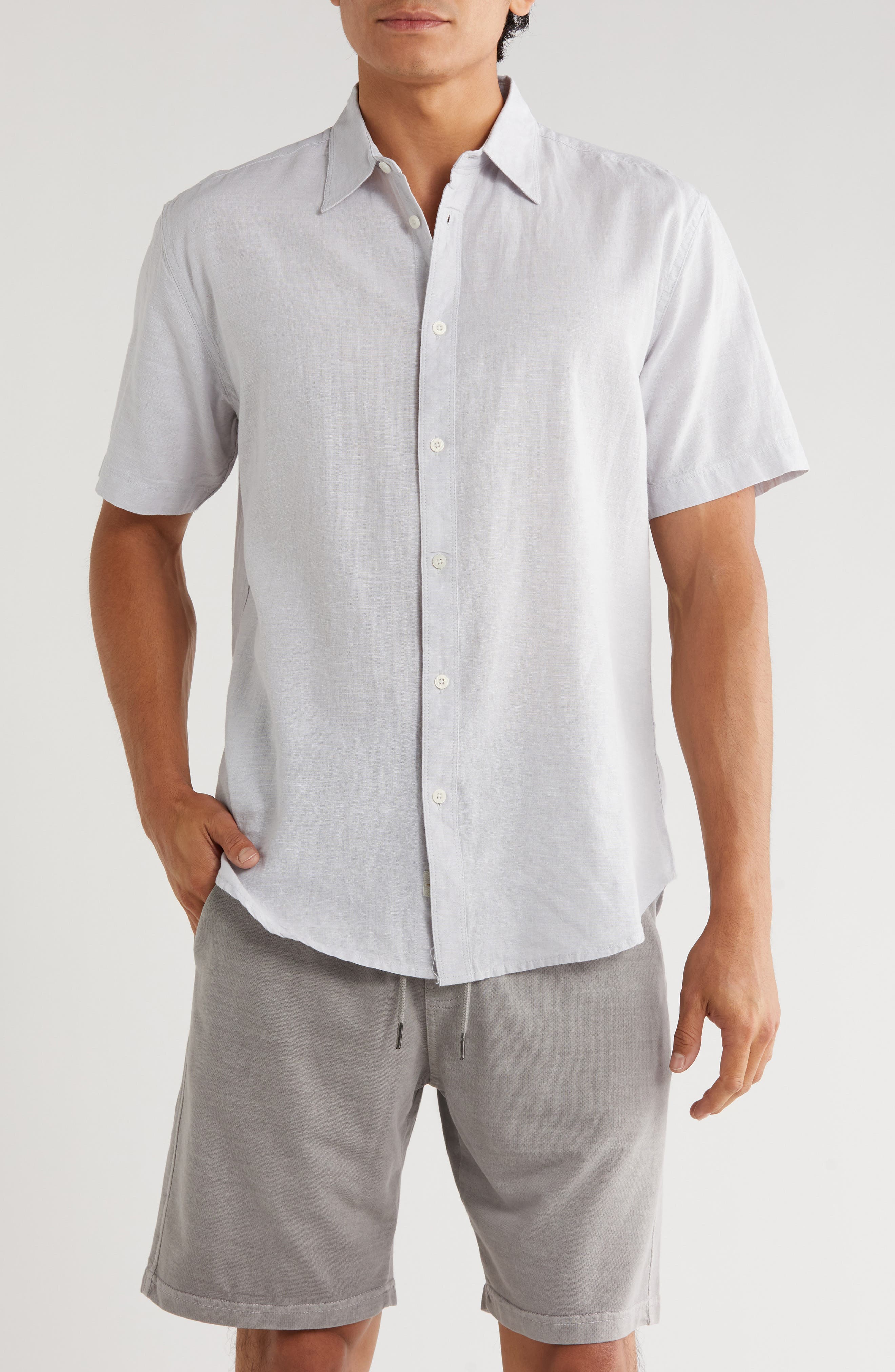Key Largo Short Sleeve Linen Blend Button-Up Shirt - image 1