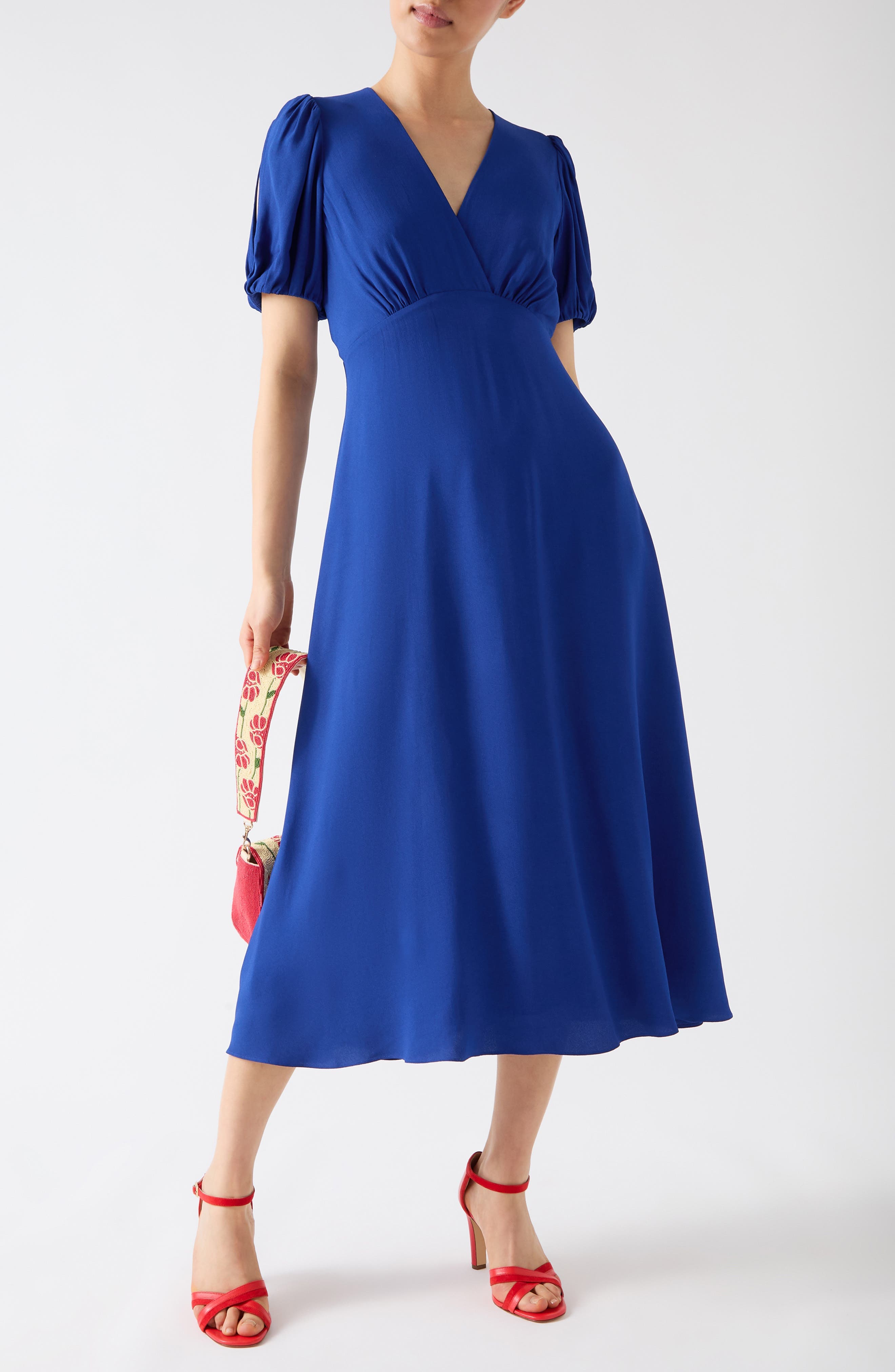 Hermia Short Sleeve Empire Waist Flared Dress - image 1