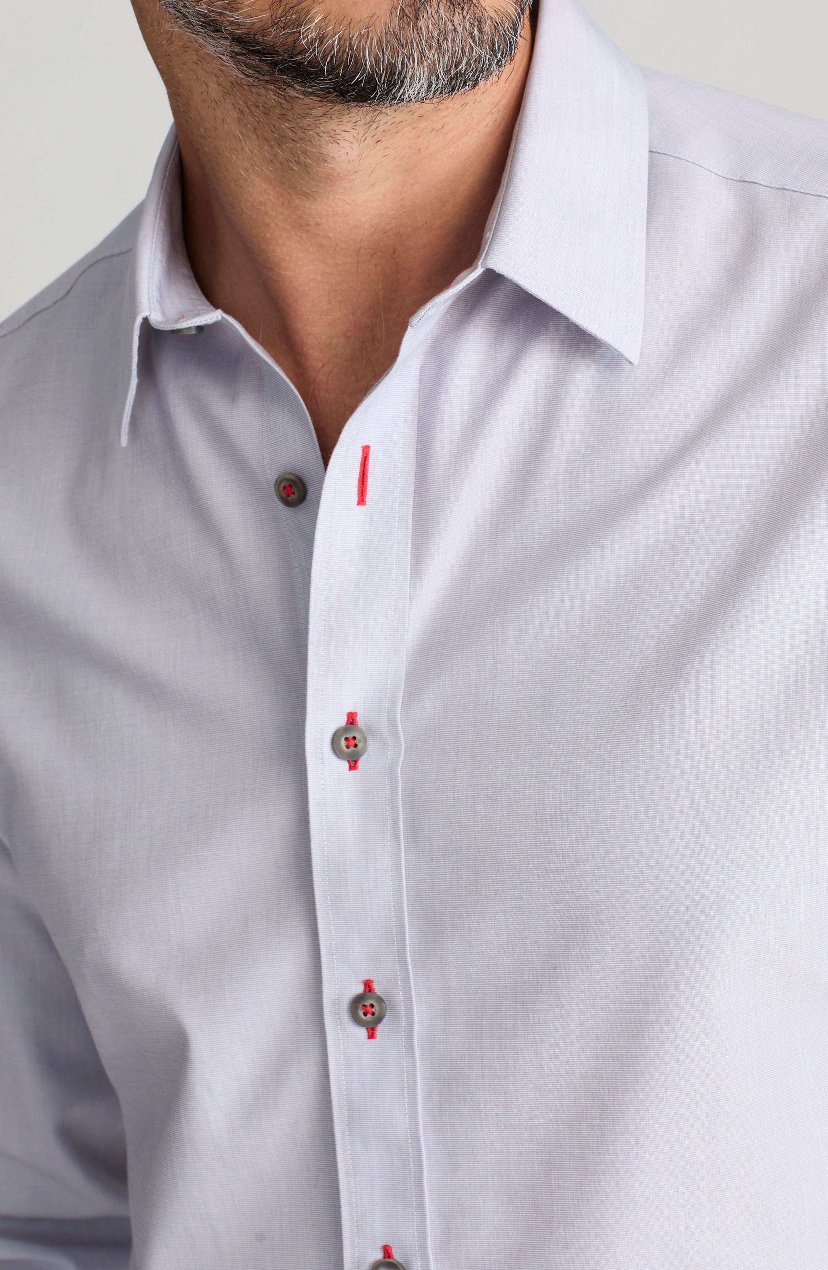 Rubican Light Grey Wrinkle Free Cotton Button-Up Shirt - image 2