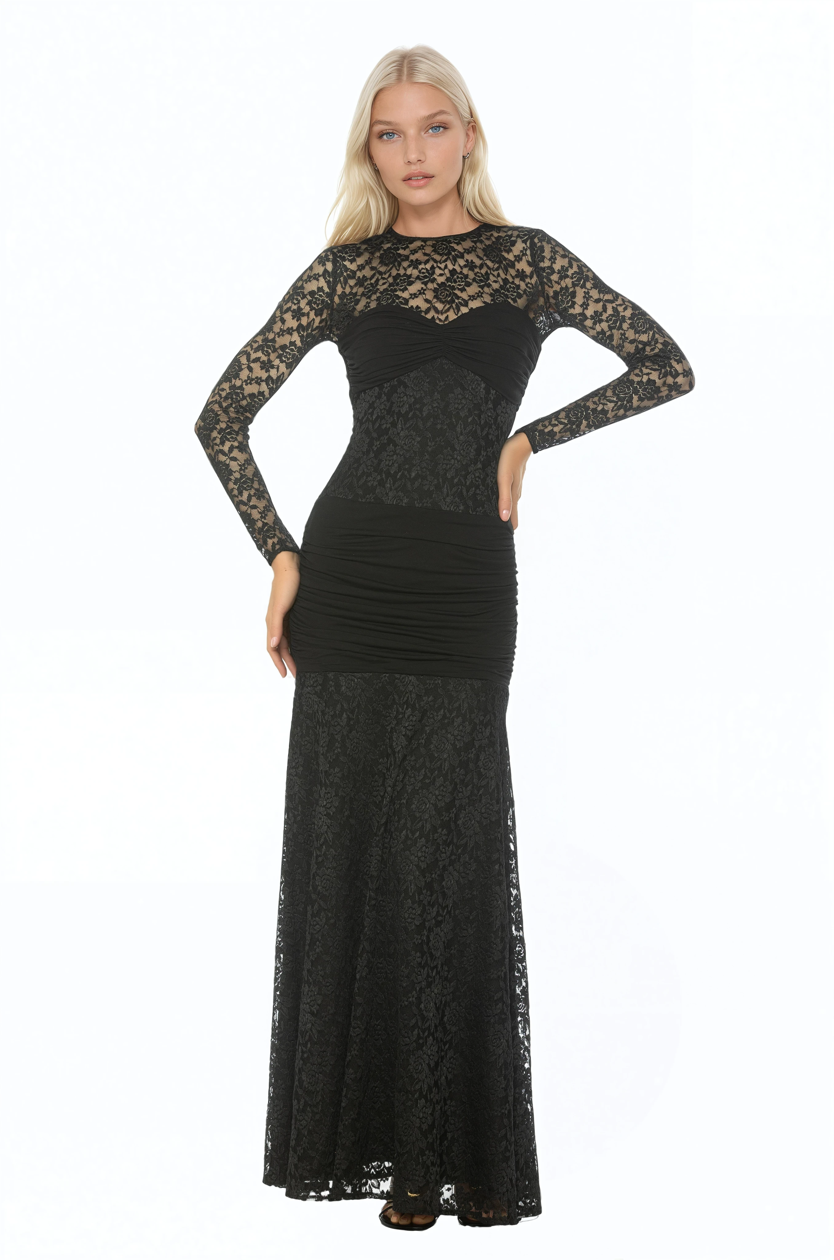 Nova Long Sleeve Ruched Dress - image 1