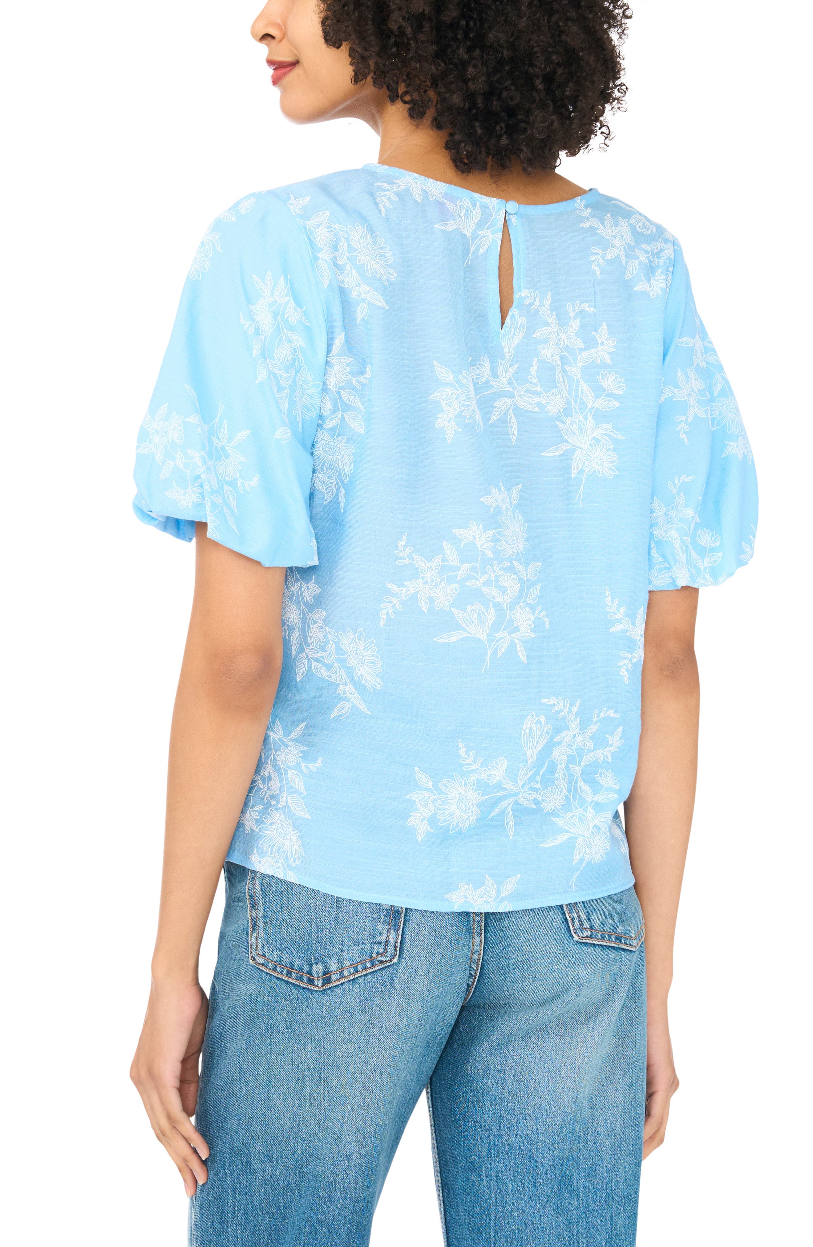 Floral Puff Sleeve Top - image 2
