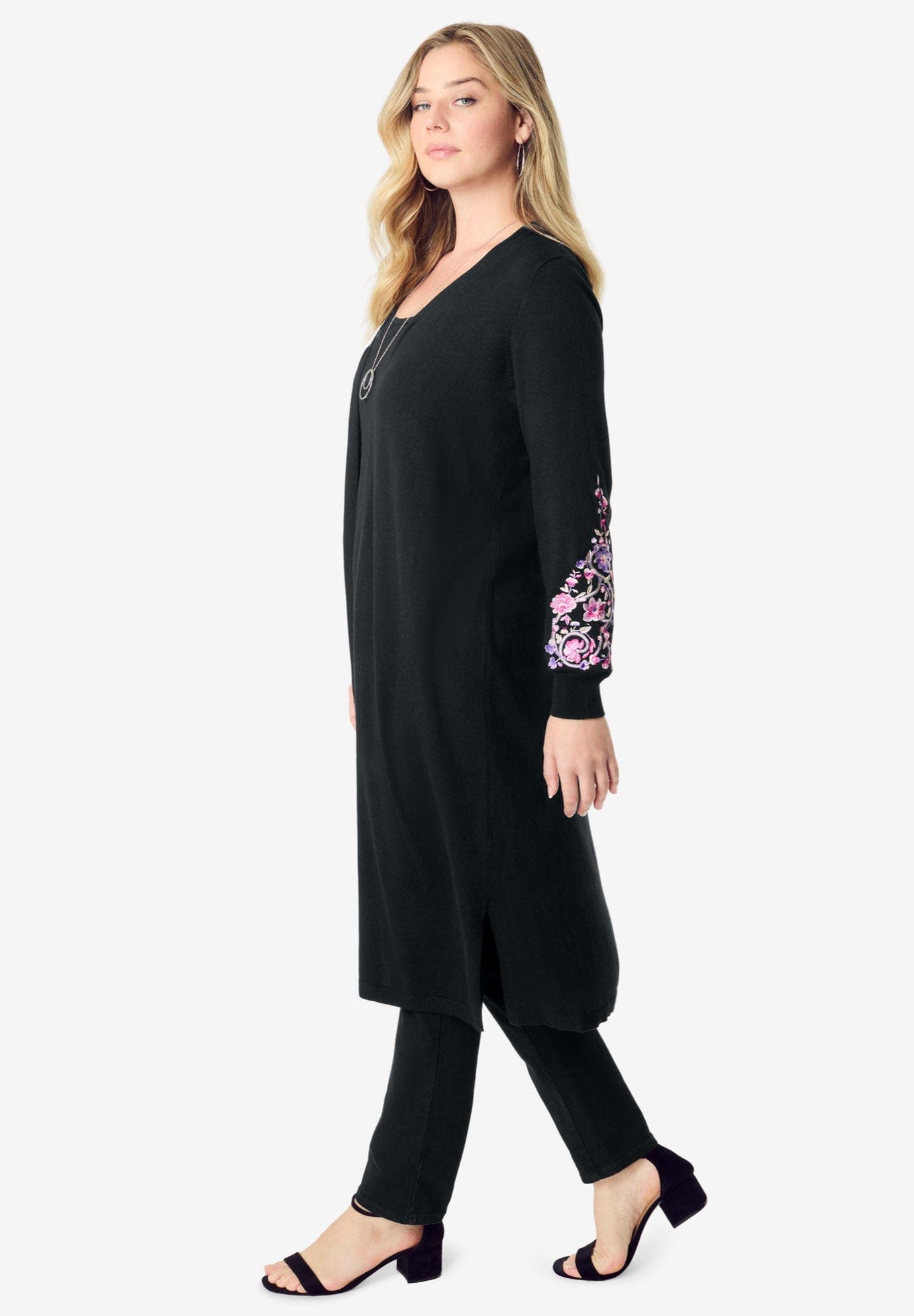 Embroidered Duster Cardigan - image 2