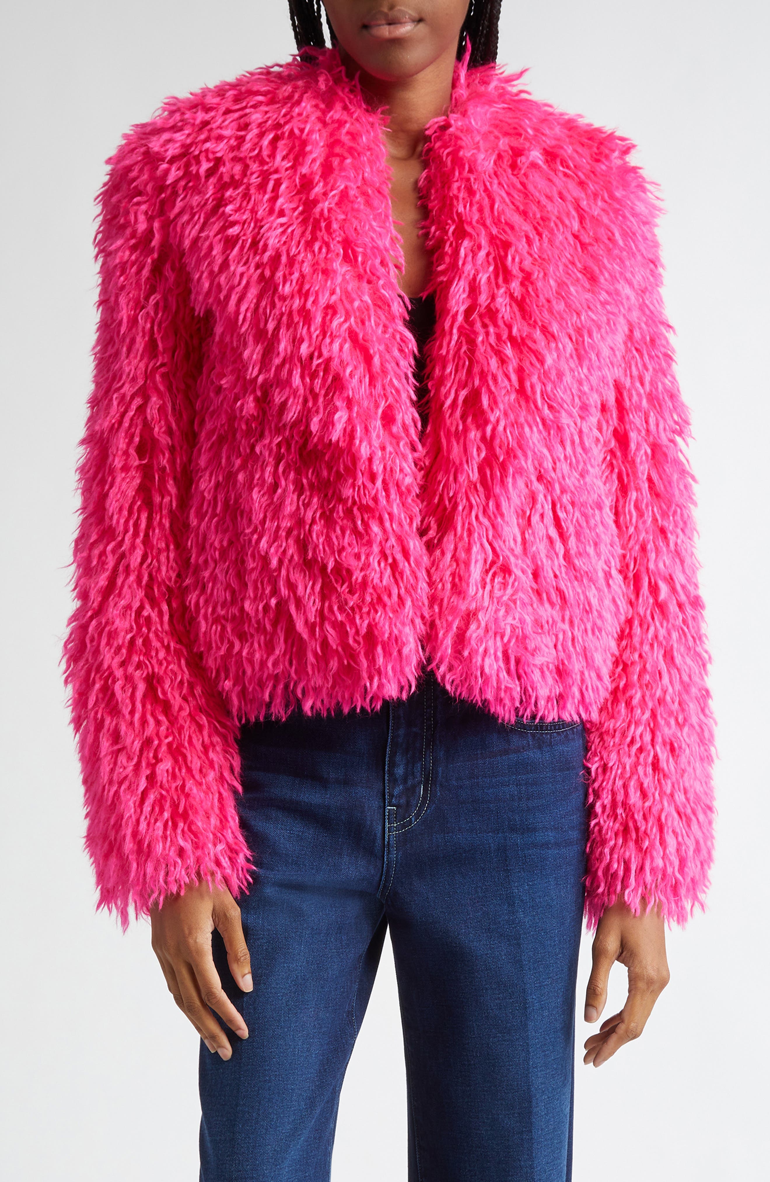 Davy Crop Faux Fur Jacket - image 1