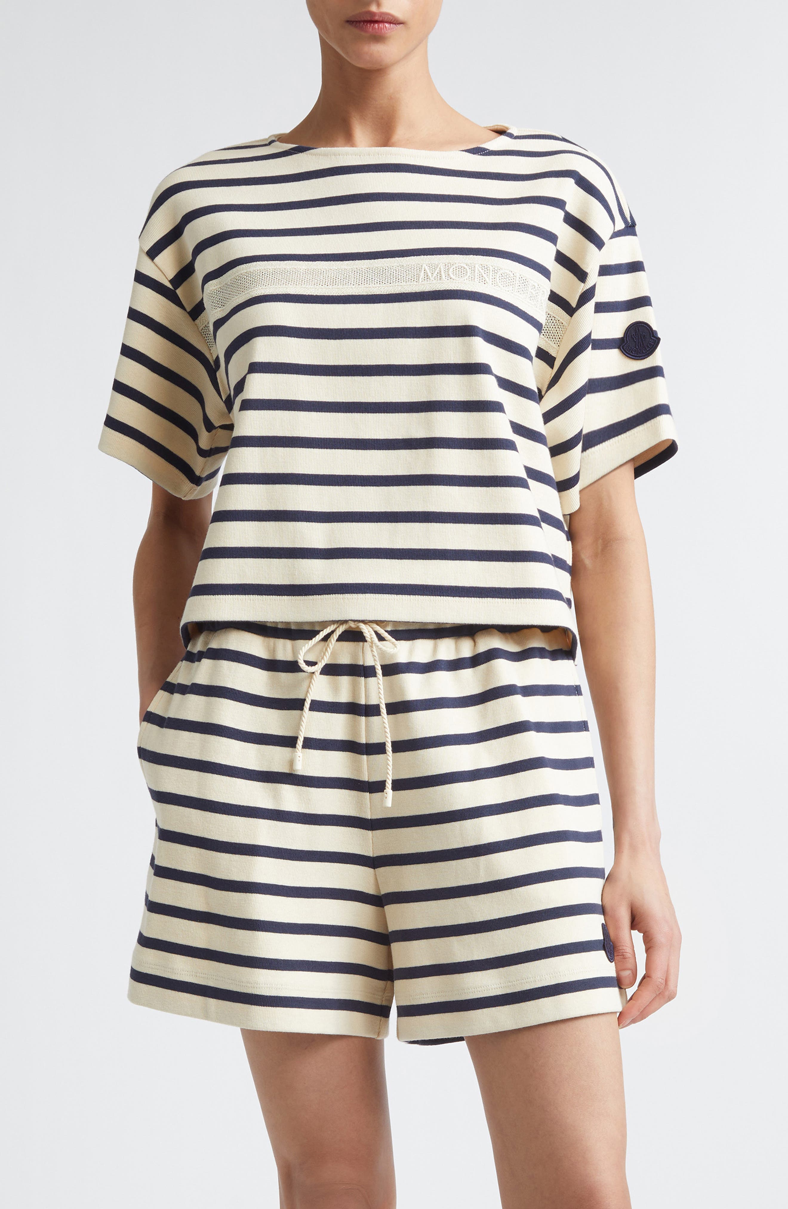 Nautical Stripe Ventilated Crop T-Shirt - image 1