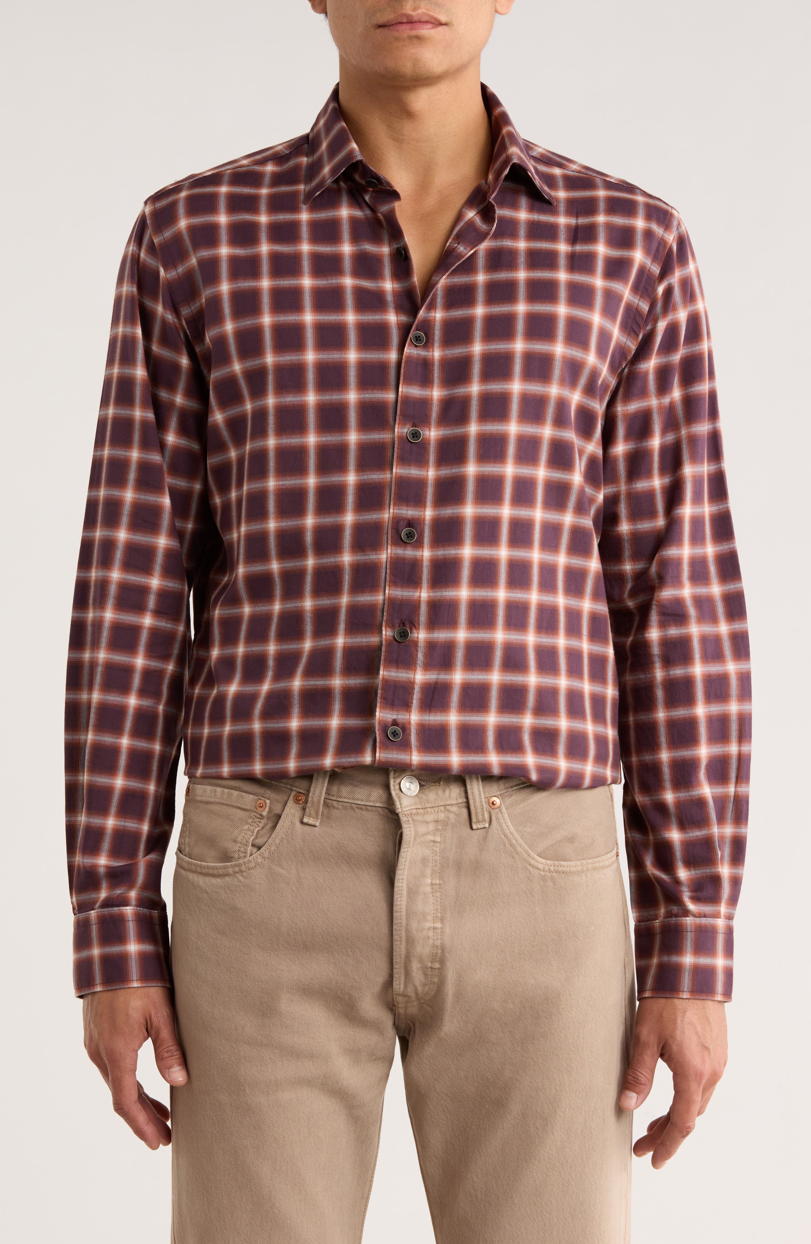 Wattle Downs Long Sleeve Sports Fit Button-Up Shirt - image 1