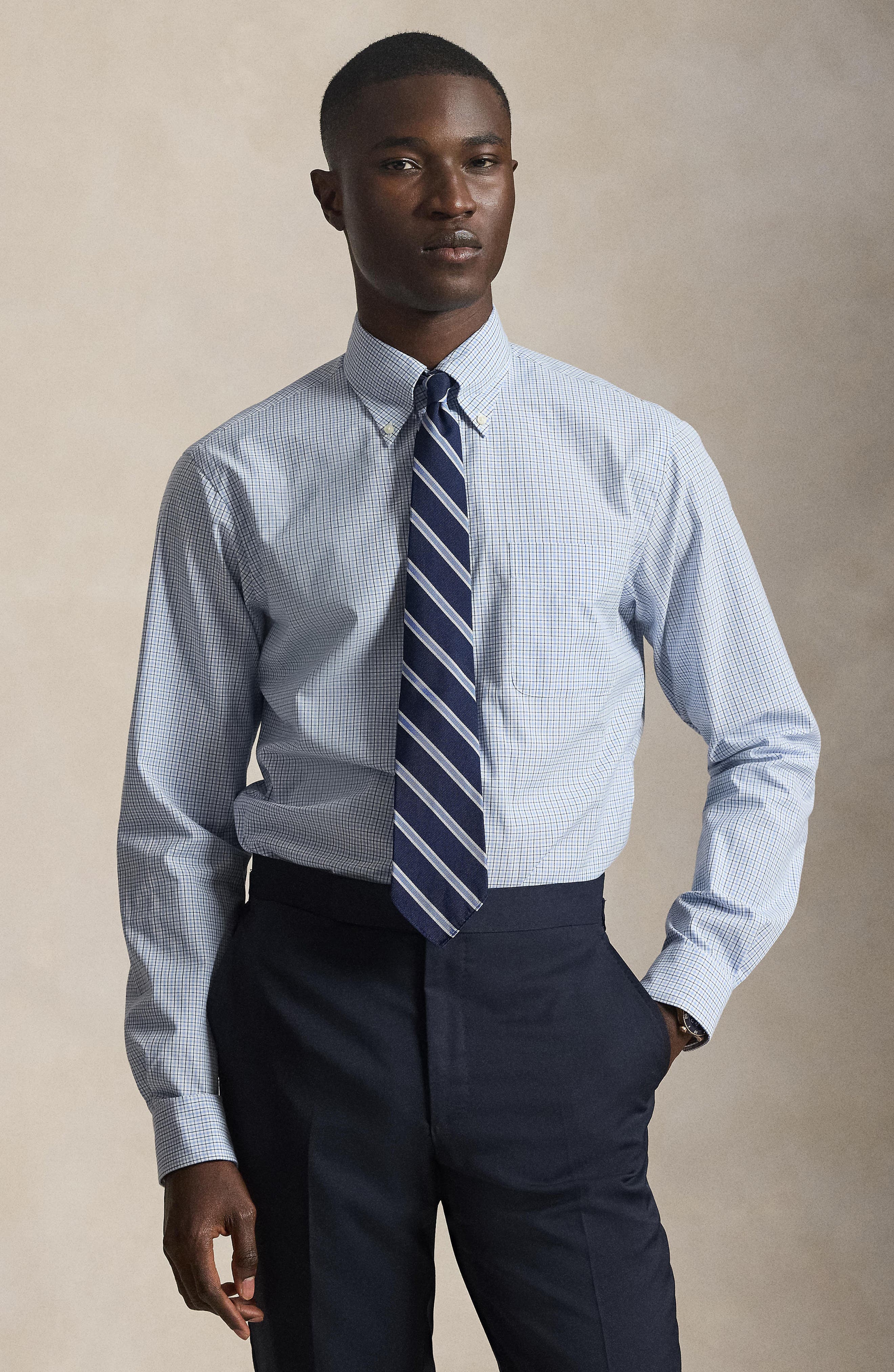 Classic Fit Check Cotton Poplin Button-Down Shirt - image 2