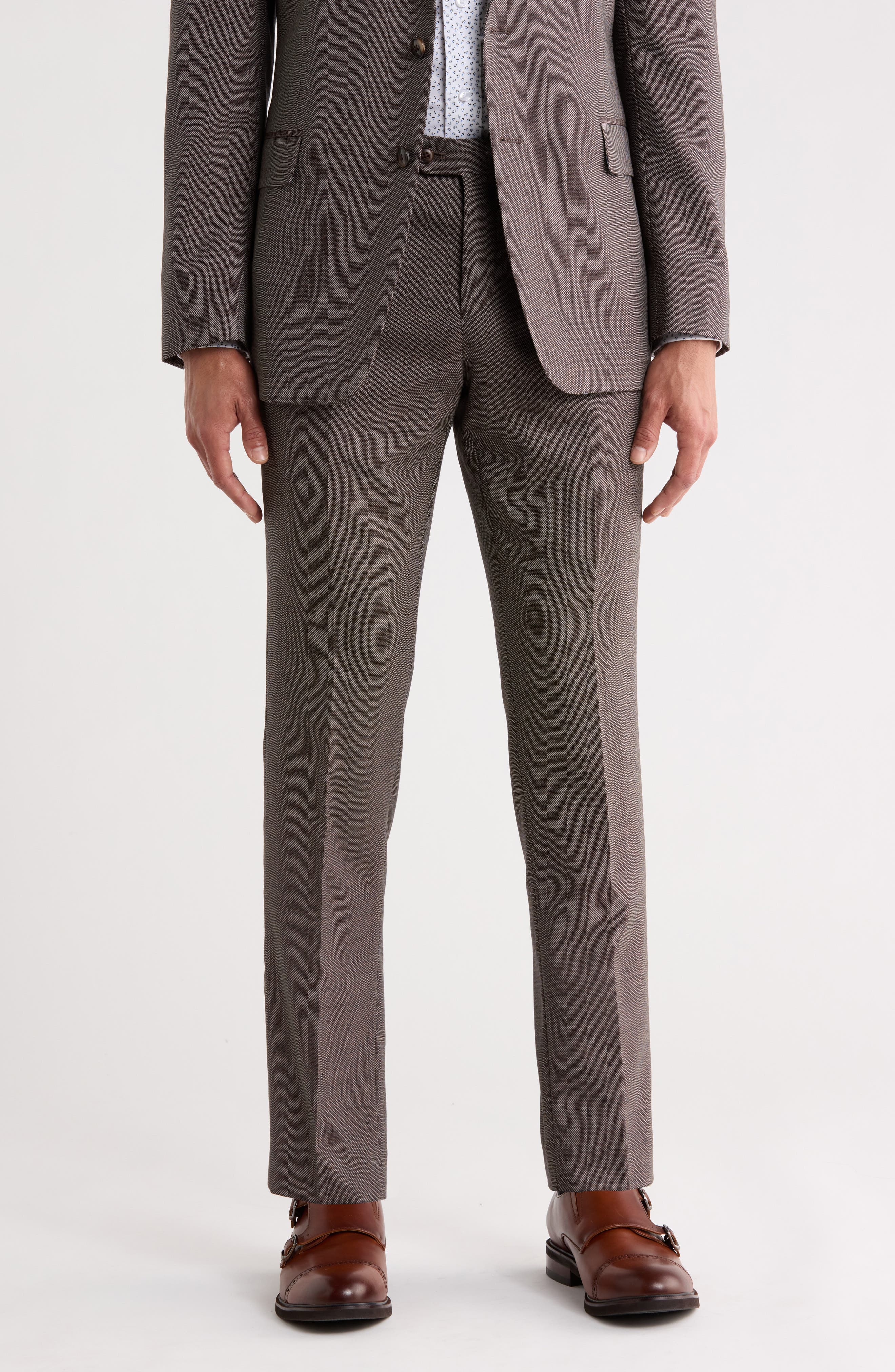 Slim Fit Flat Front Dress Pants - image 1