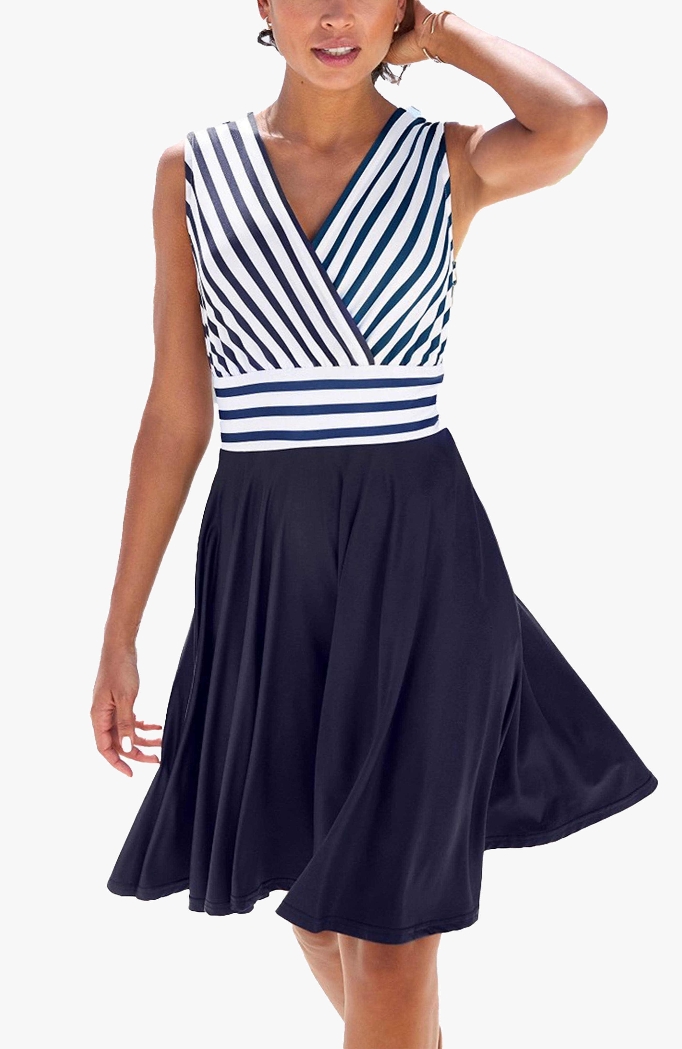 Women's Sleeveless Wrap Look Dress - image 1