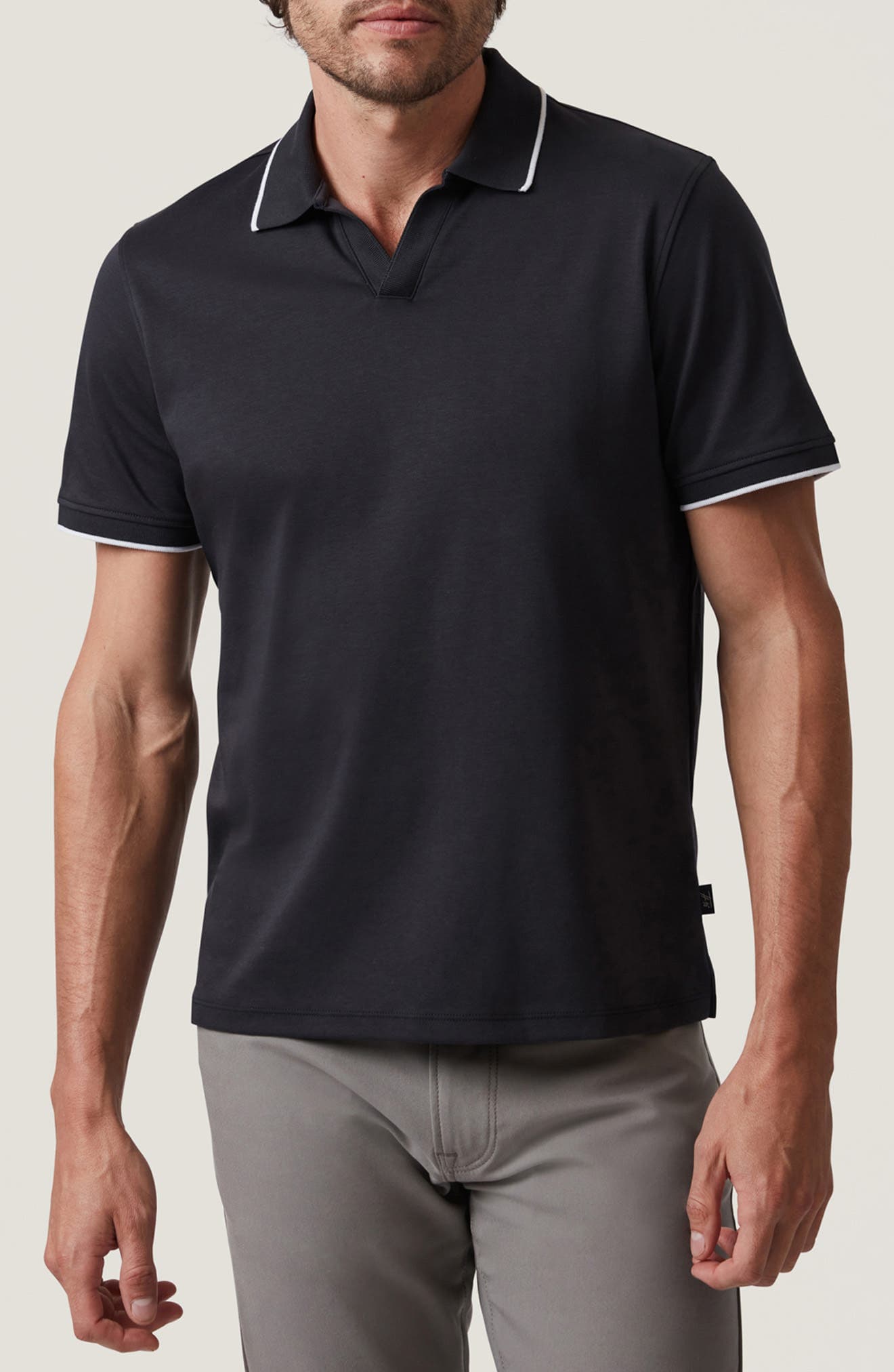 Riviera Tipped Pima Cotton Polo - image 1