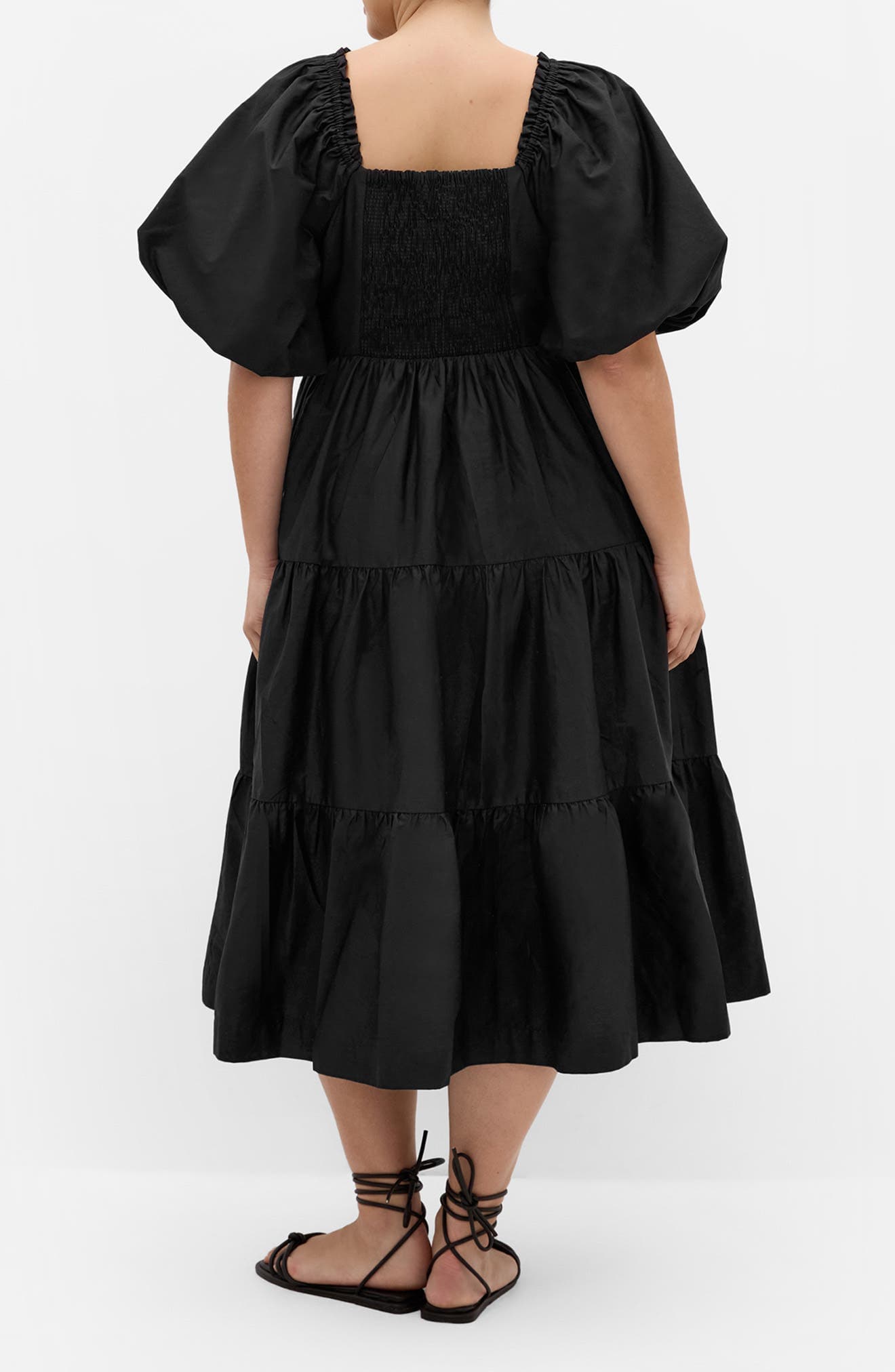Fantasy Tiered Puff Sleeve Midi Dress - image 2