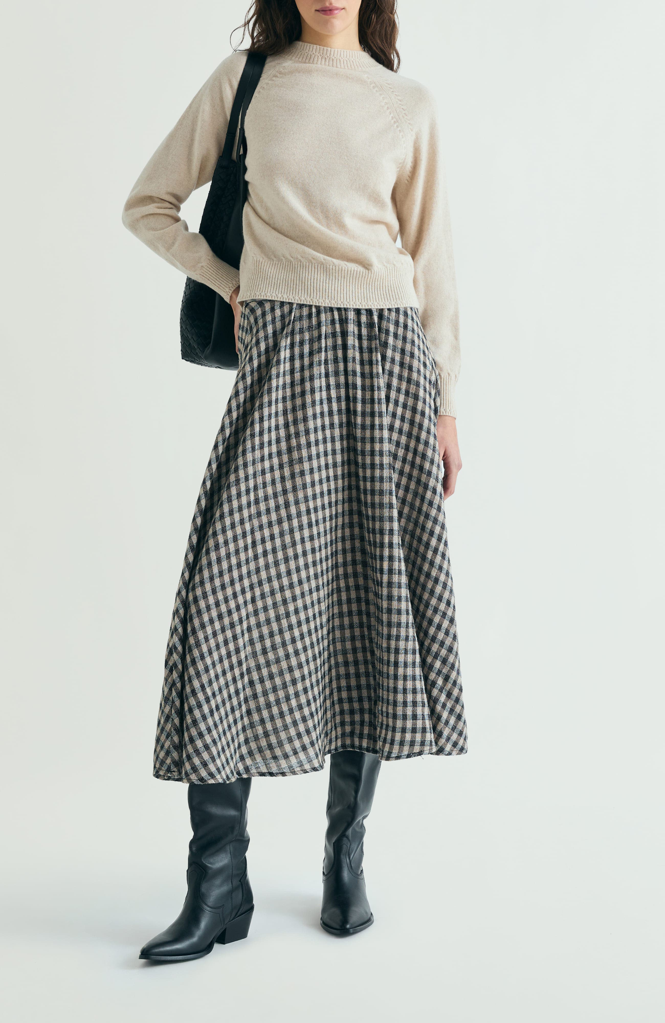 Plaid Midi Skirt - image 2