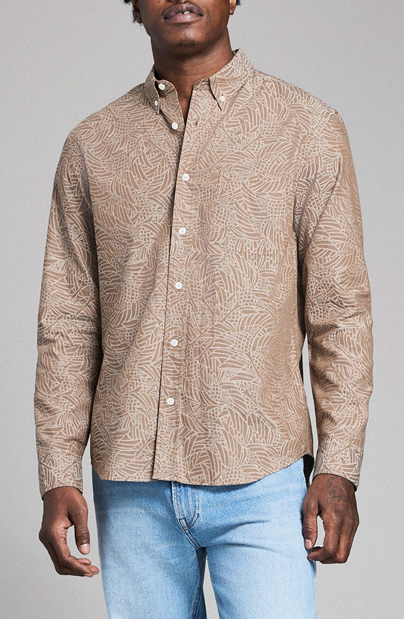 Melange Heron Swarm Button-Down Shirt - image 1
