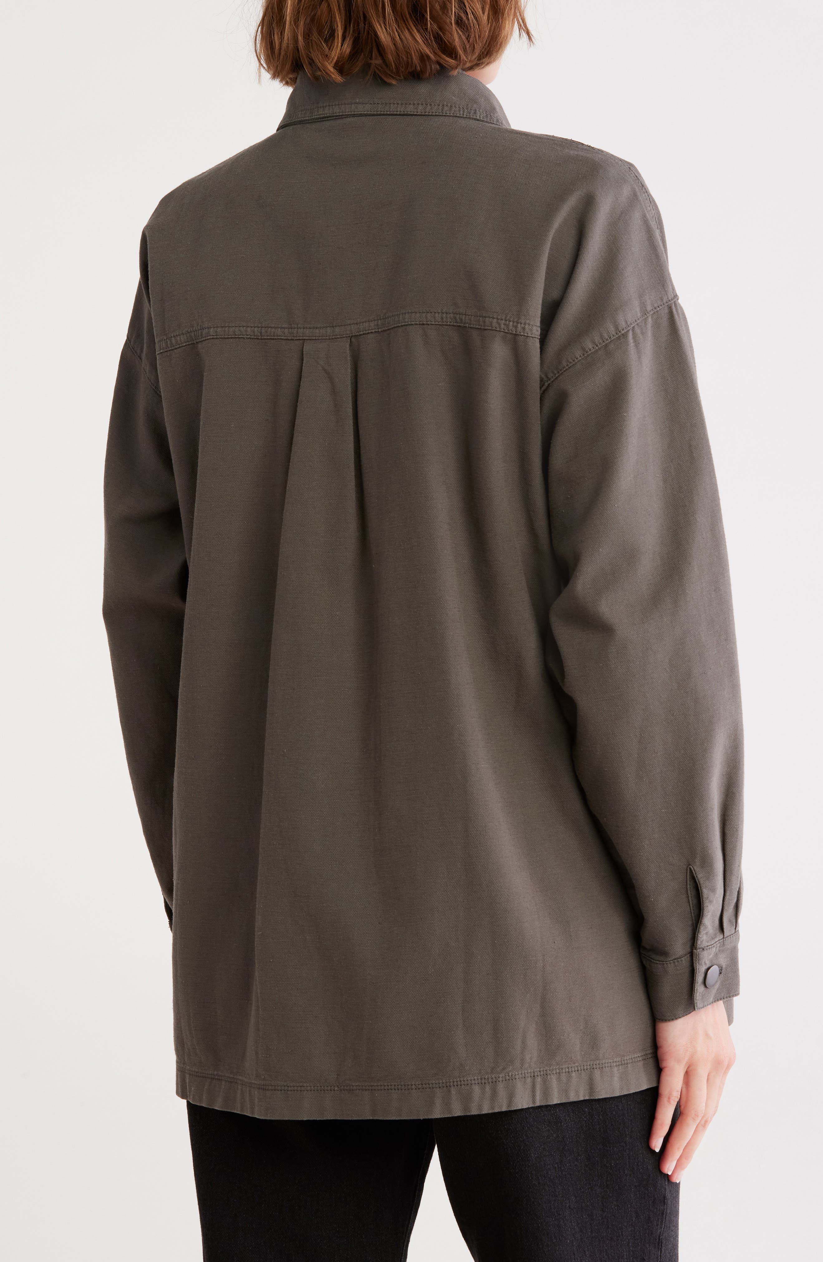 Boxy Stretch Organic Cotton & Hemp Shirt Jacket - image 2