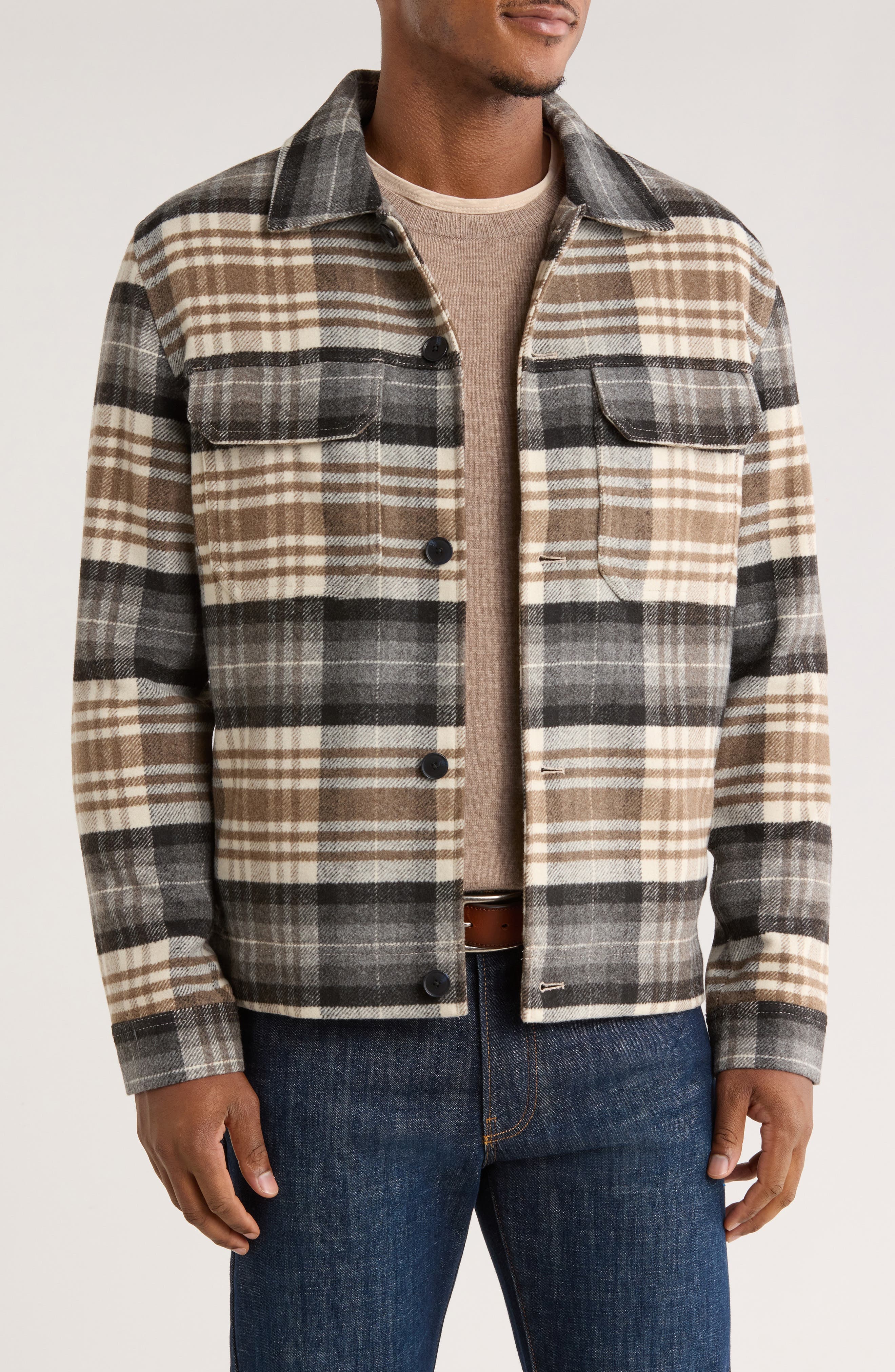 West Arm Plaid Flannel Shirt Jacket - image 1