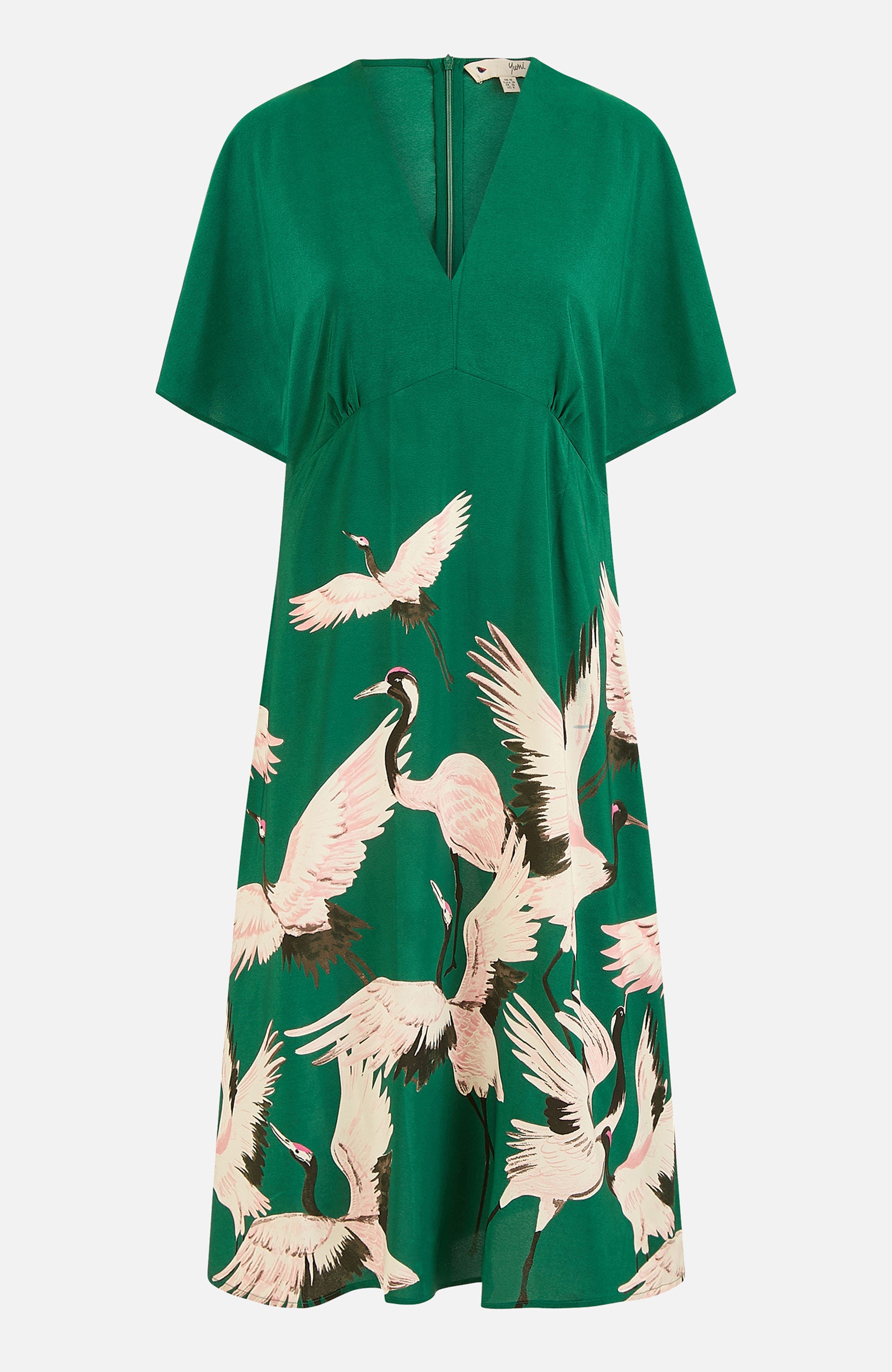 Crane Print Midi Dress - image 2