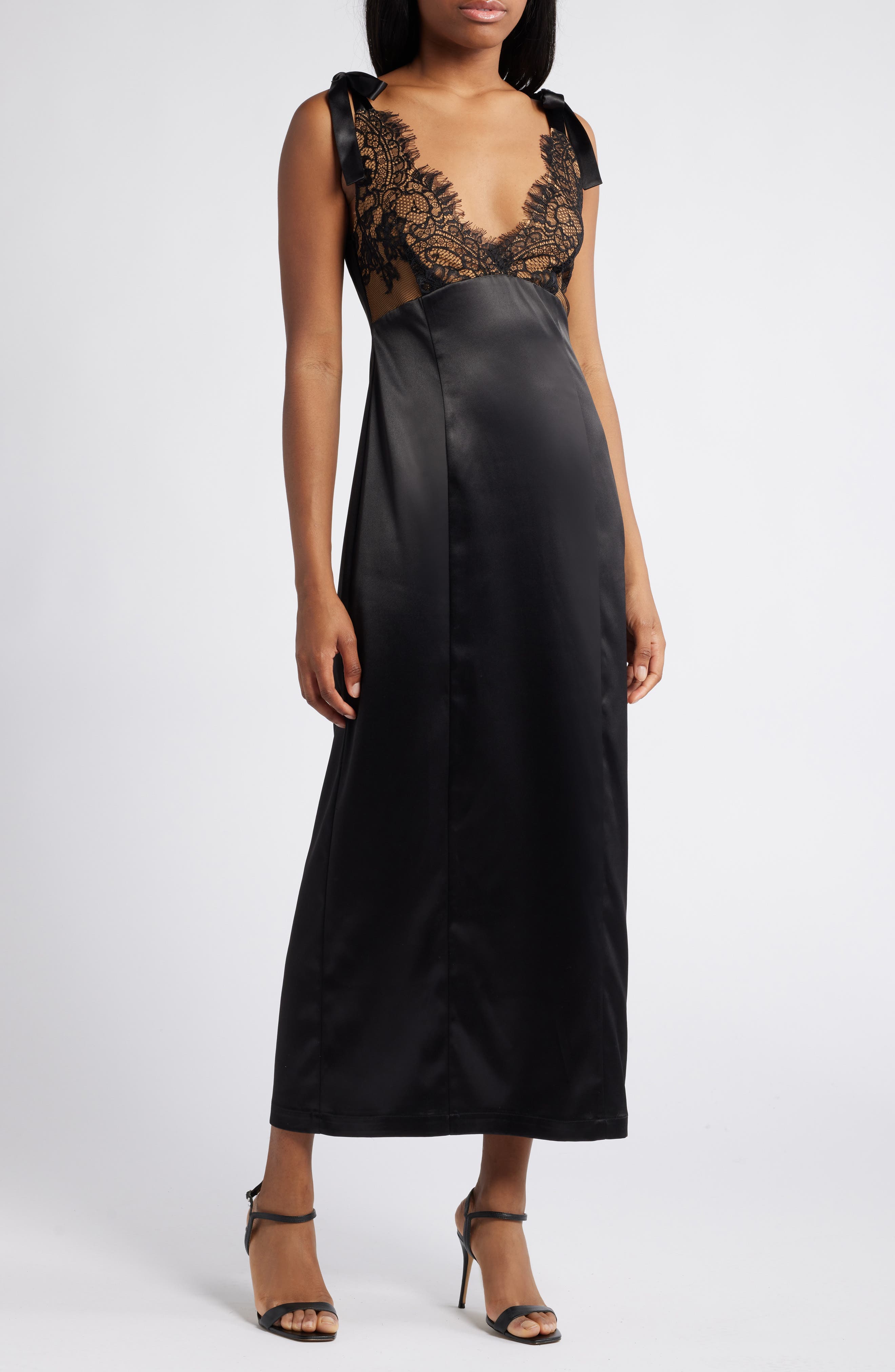 Almera Lace & Satin Cocktail Dress - image 1