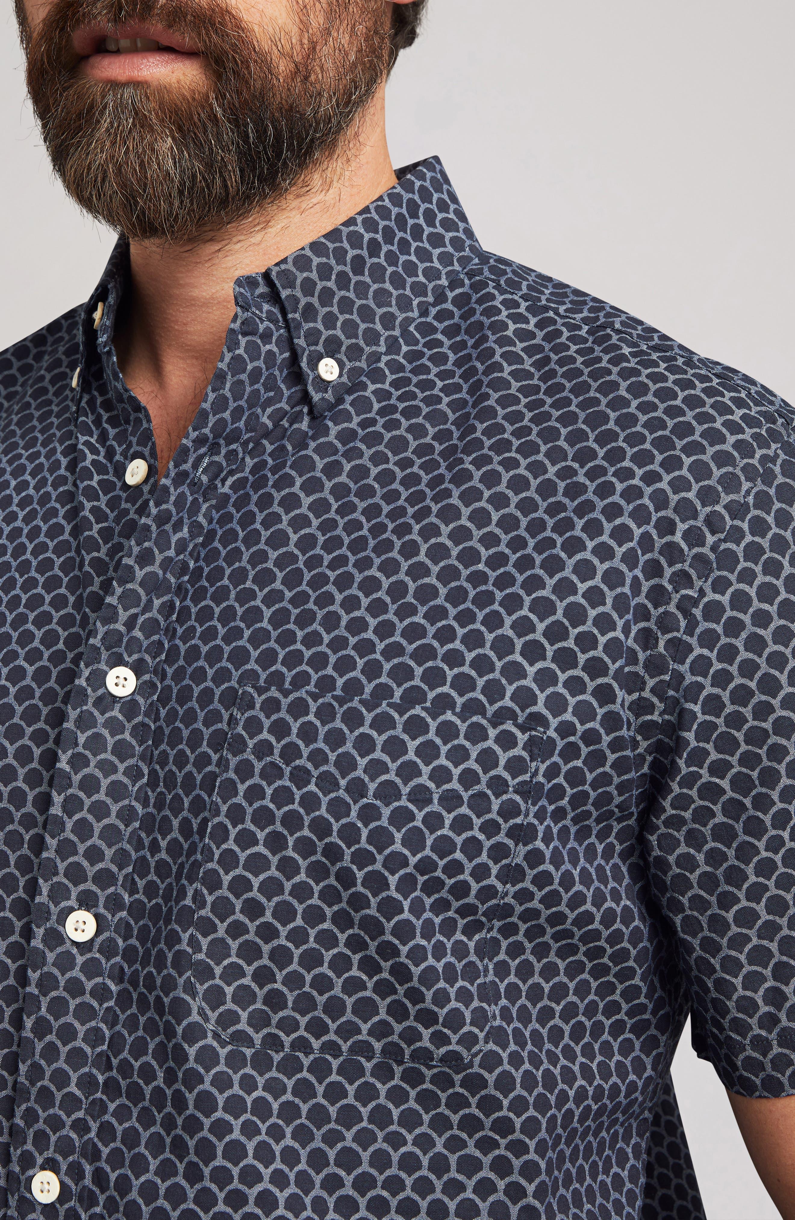 Playa Regular Fit Print Short Sleeve Button-Down Shirt - image 2
