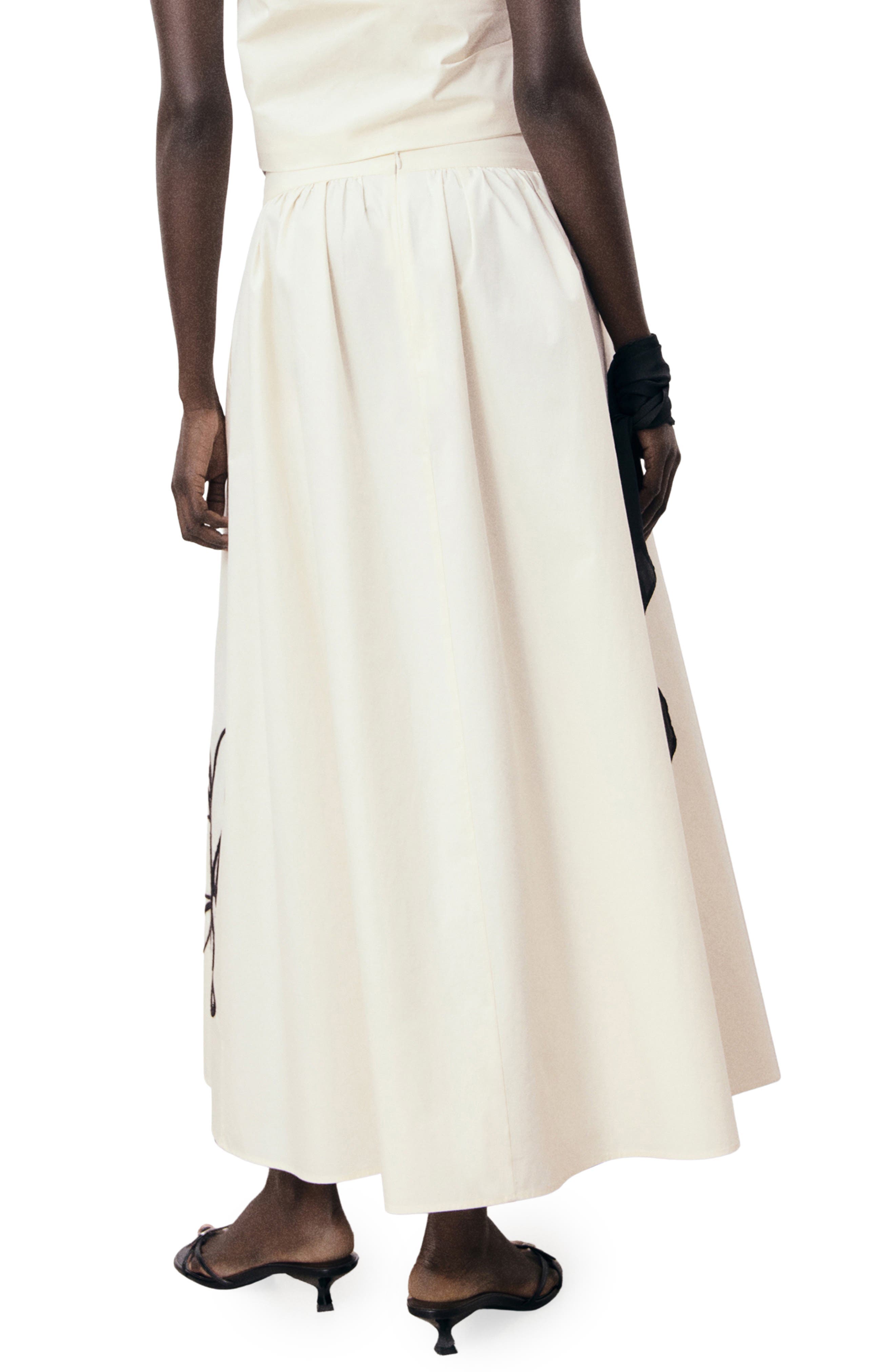 Floral Embroidery Cotton Skirt - image 2