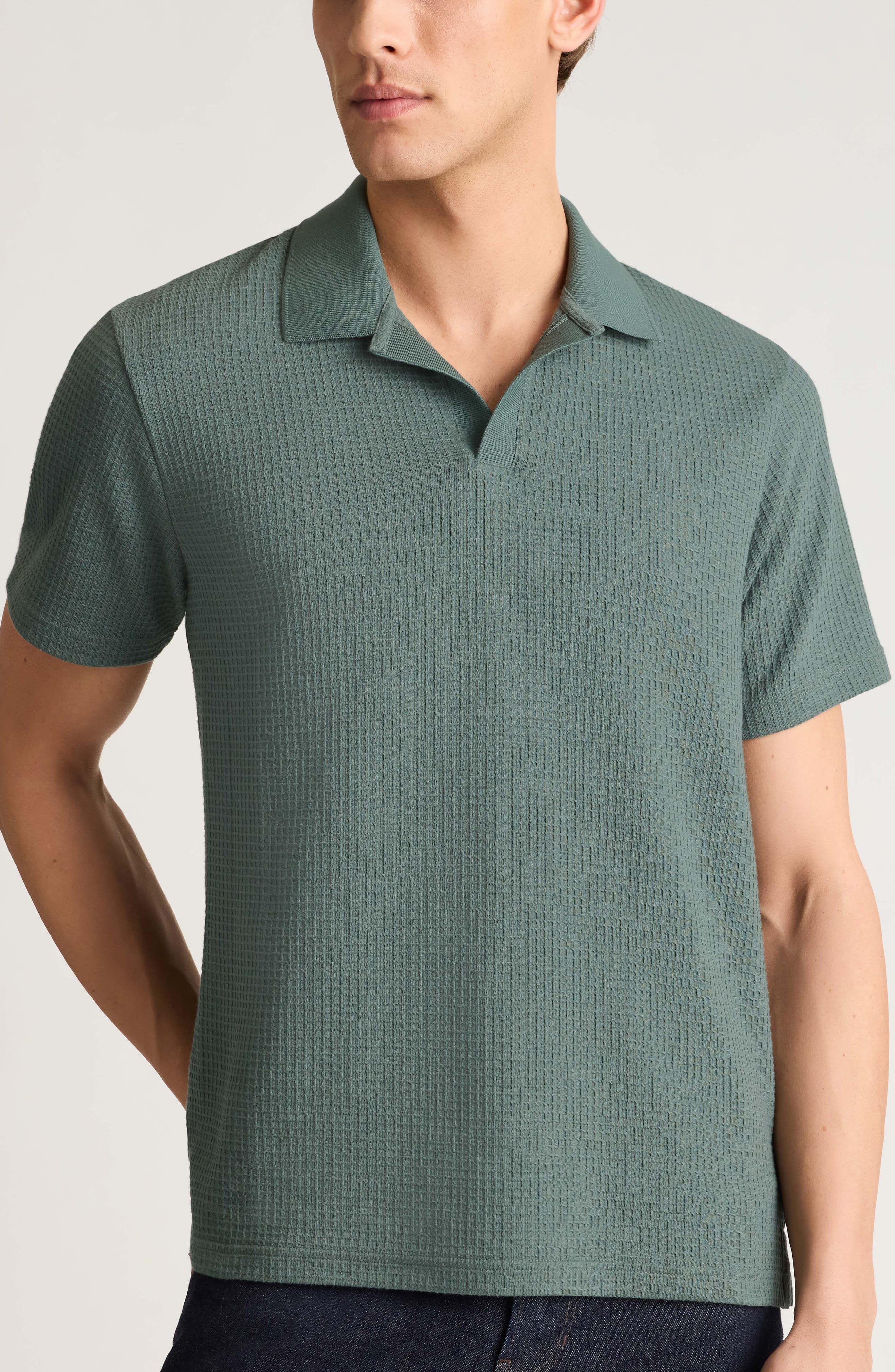 Johnny Collar Waffle Knit Polo - image 1
