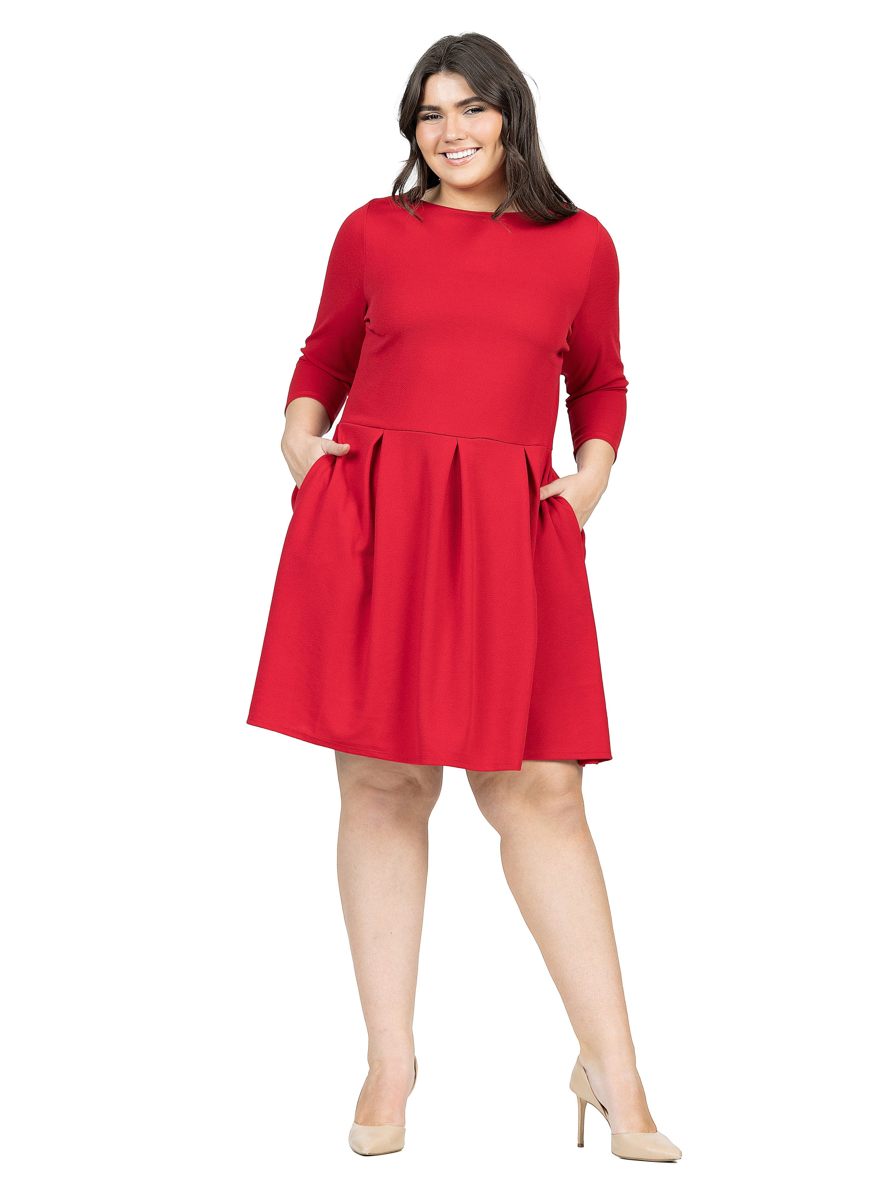 Plus Size Perfect Fit and Flare Pocket Dress - image 3