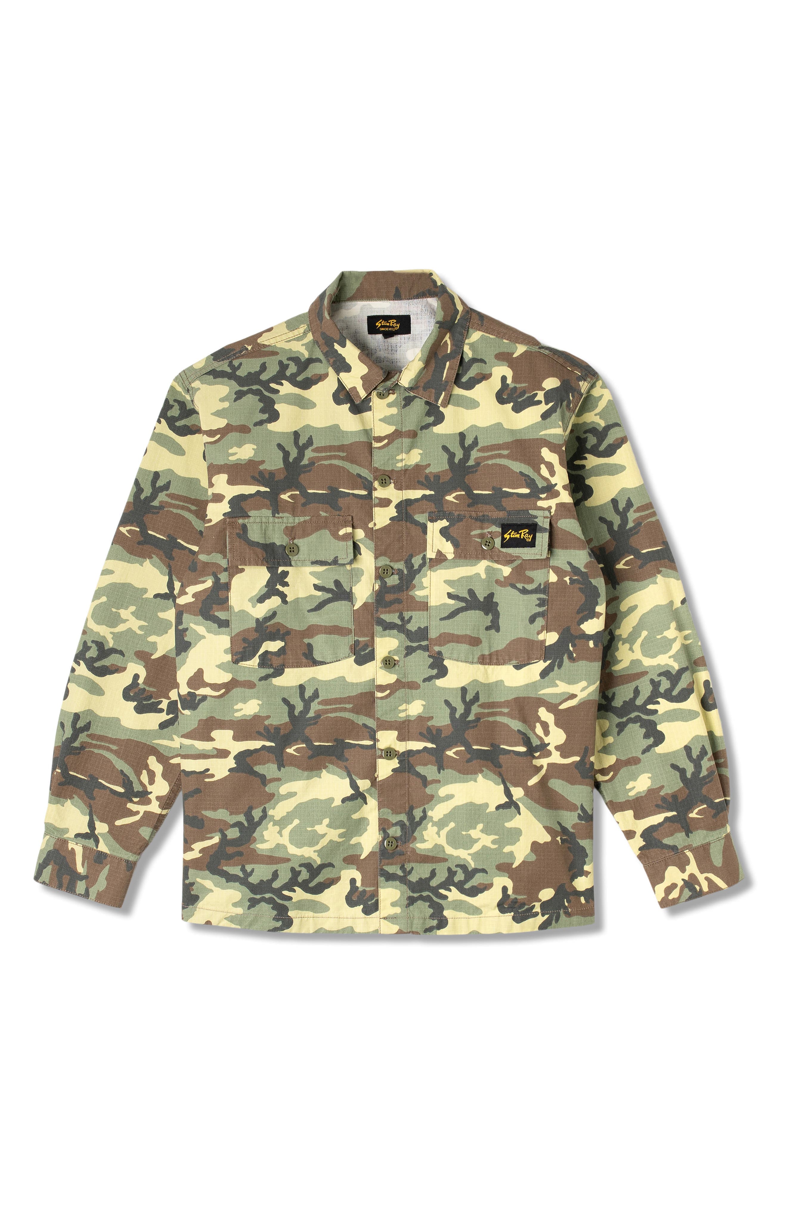 Woodland Camo Cotton Ripstop Button-Up Shirt - image 1