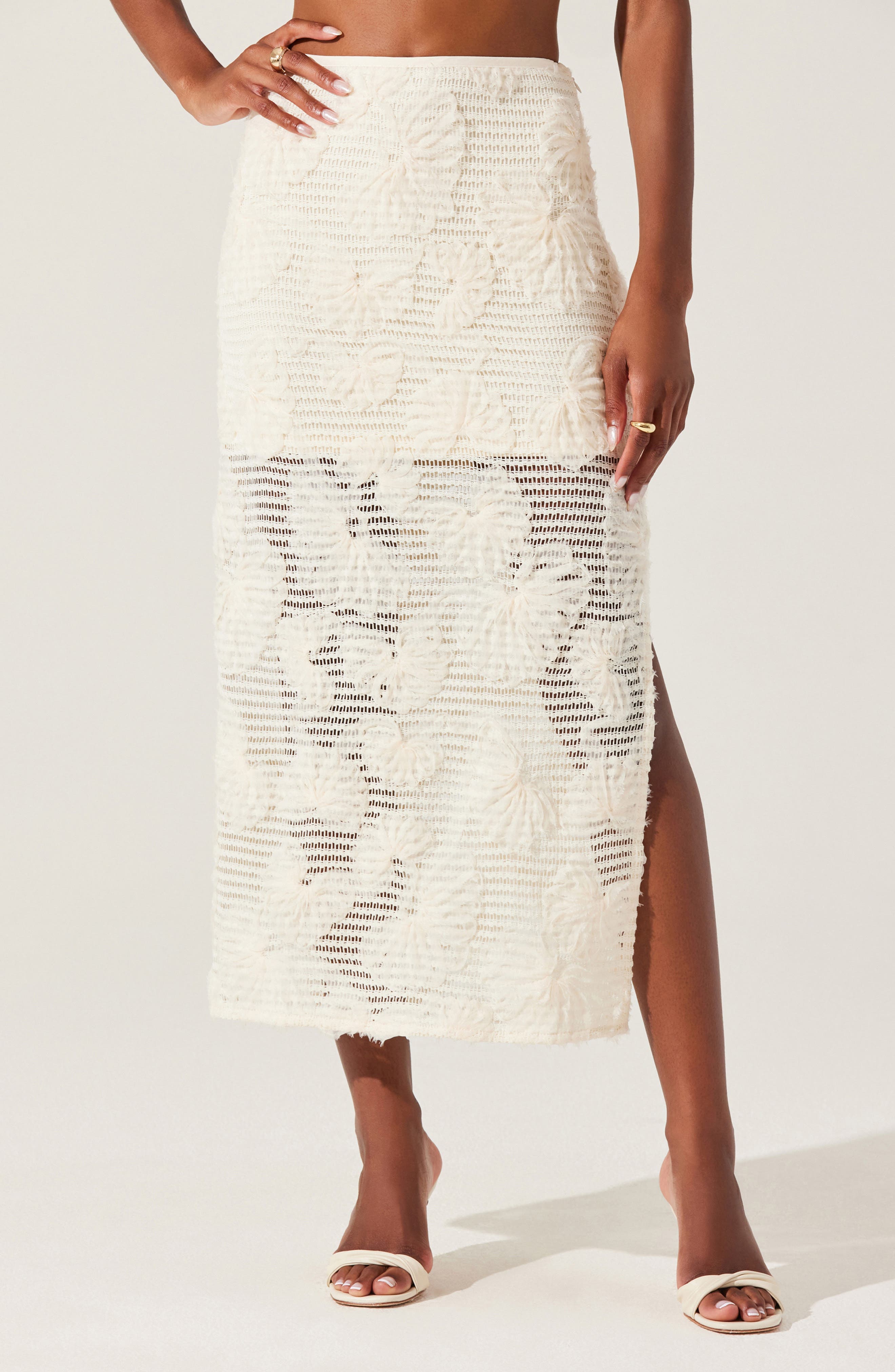 Sol Flower Applique Open Stitch Skirt - image 1