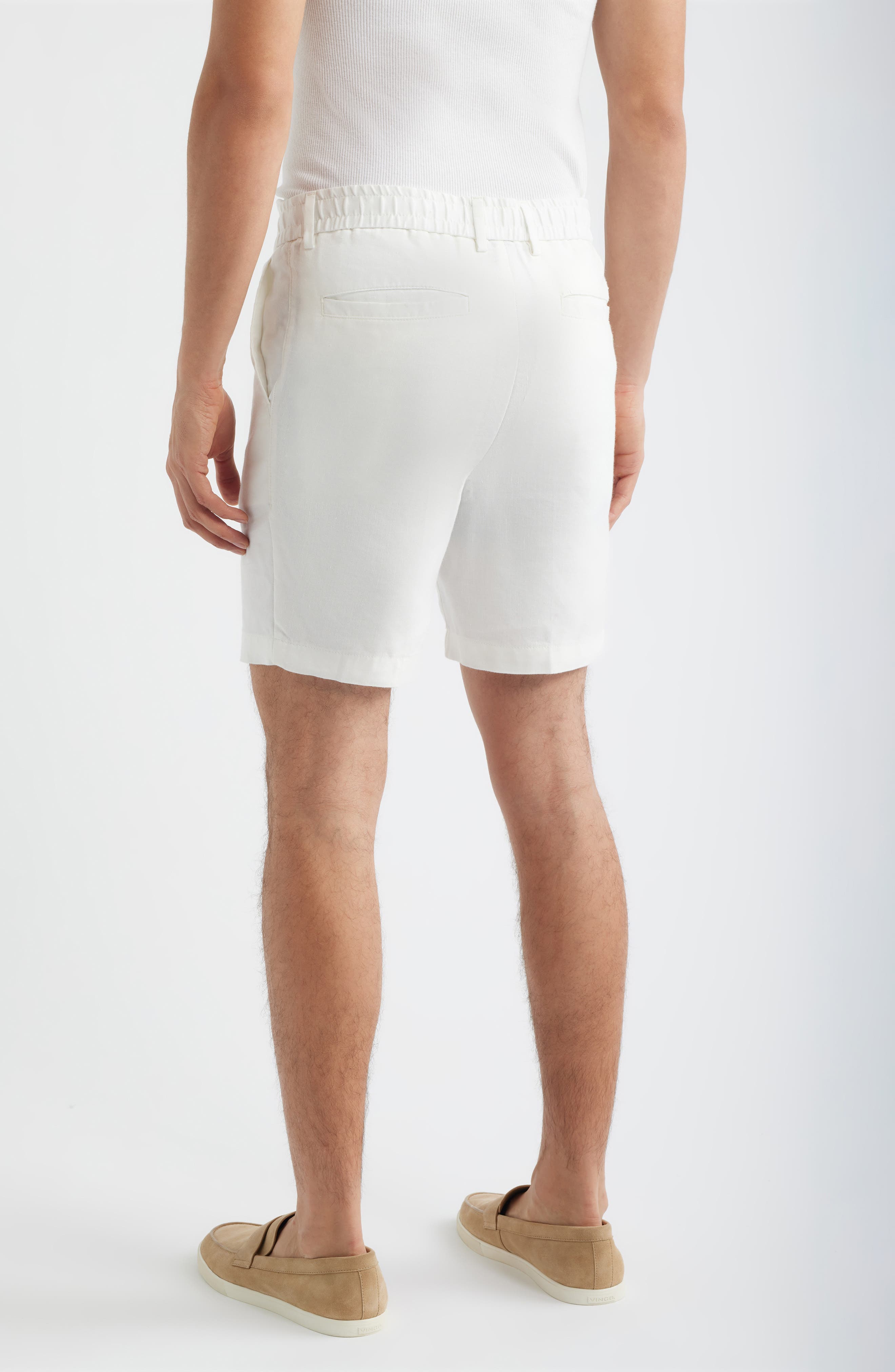 Kane Flat Front Linen Blend Drawstring Shorts - image 2