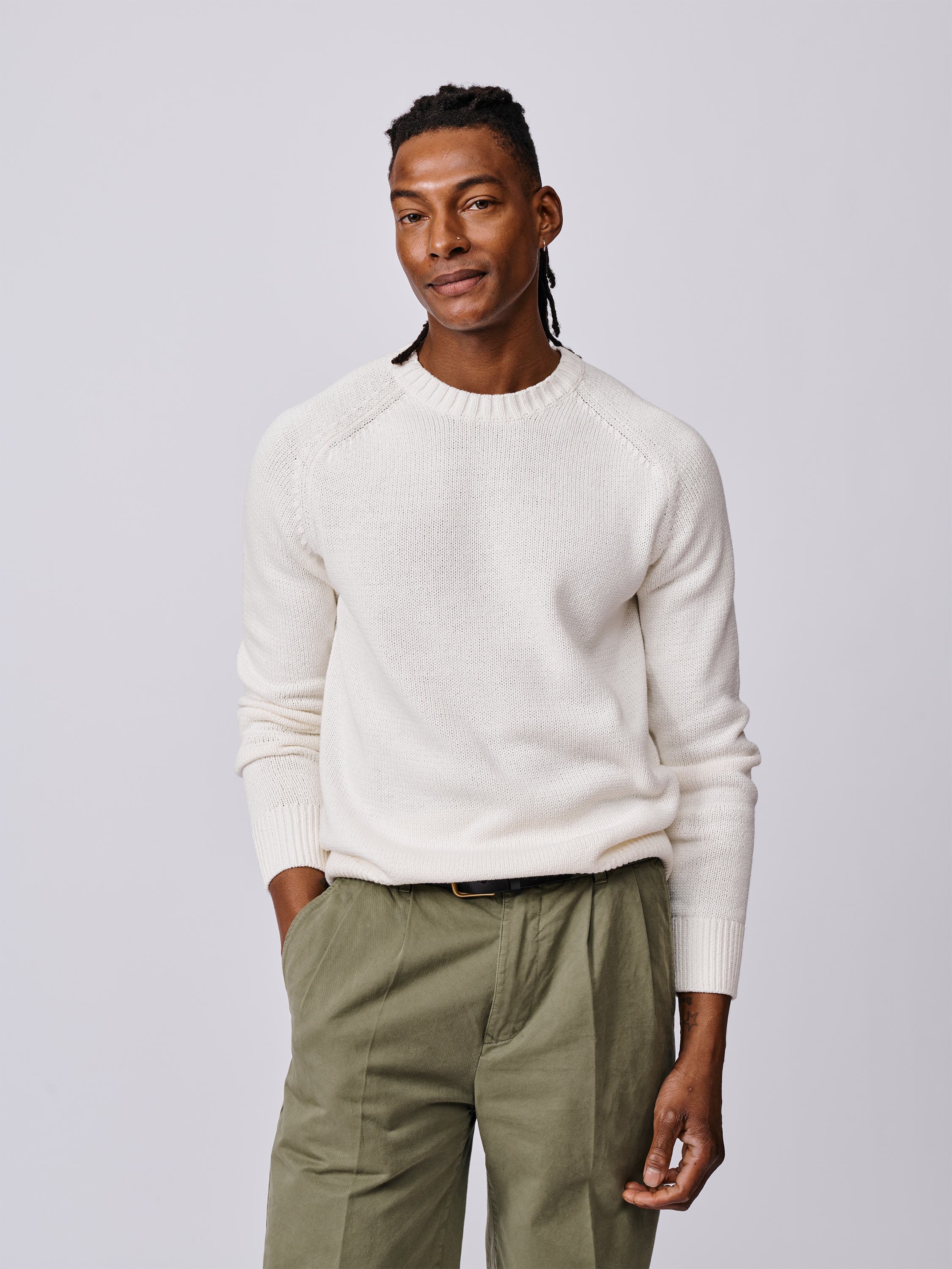 Lacey Cotton Linen Crew Neck Jumper - image 1