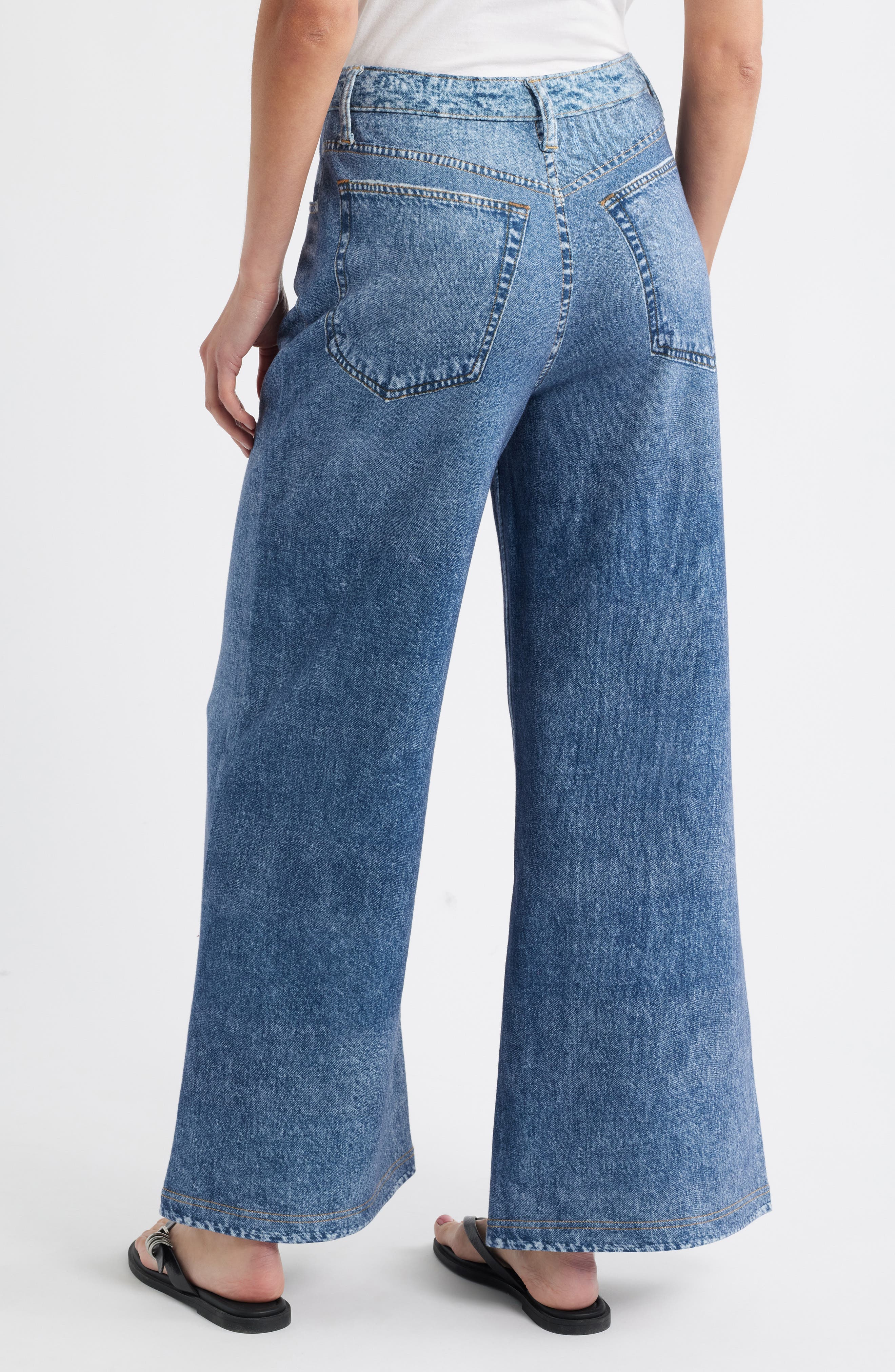 Wide Leg Cotton Terry Knit Jeans - image 2