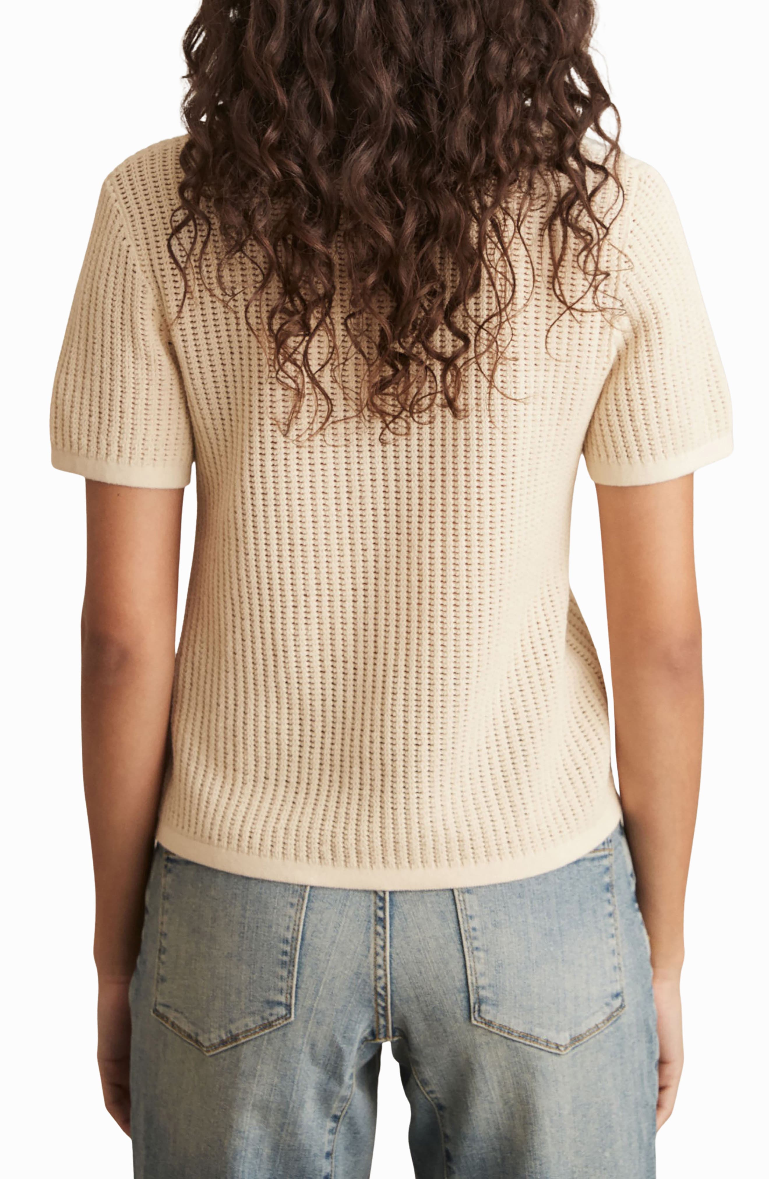 Evi Open Stitch Cotton & Linen Blend Polo - image 2