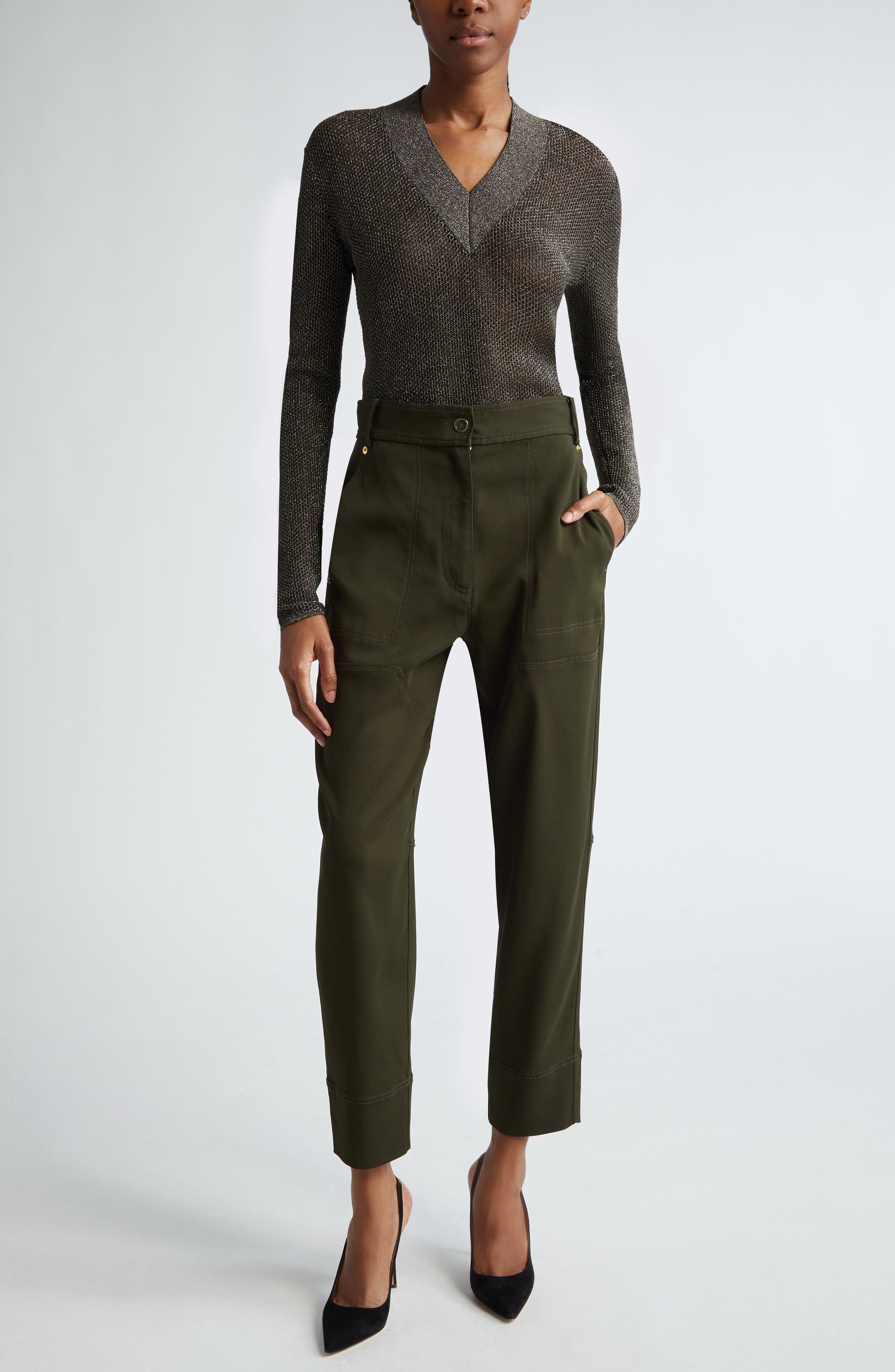 Stretch Twill Tapered Ankle Pants - image 2