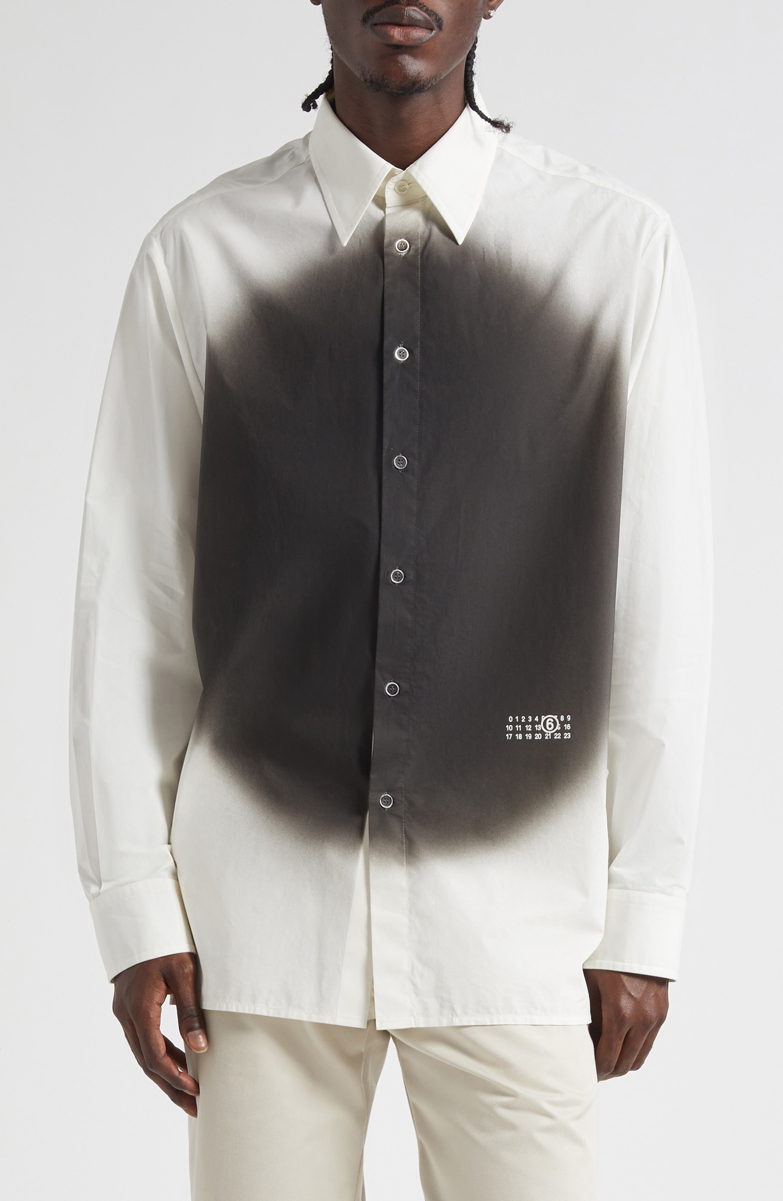 Spray Dot Motif Button-Up Shirt - image 1