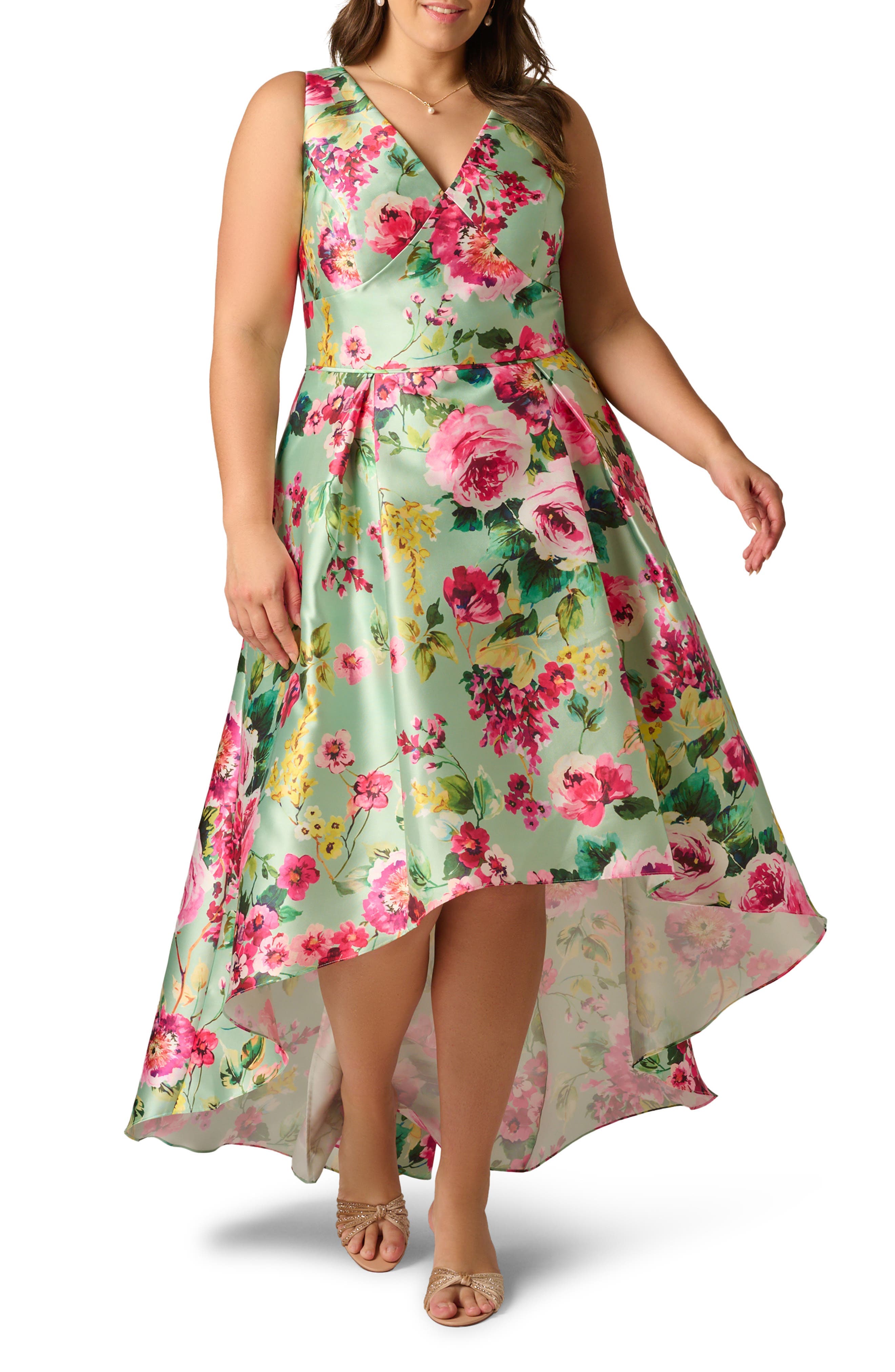 High-Low Fit & Flare Midi Cocktail Dress - image 1