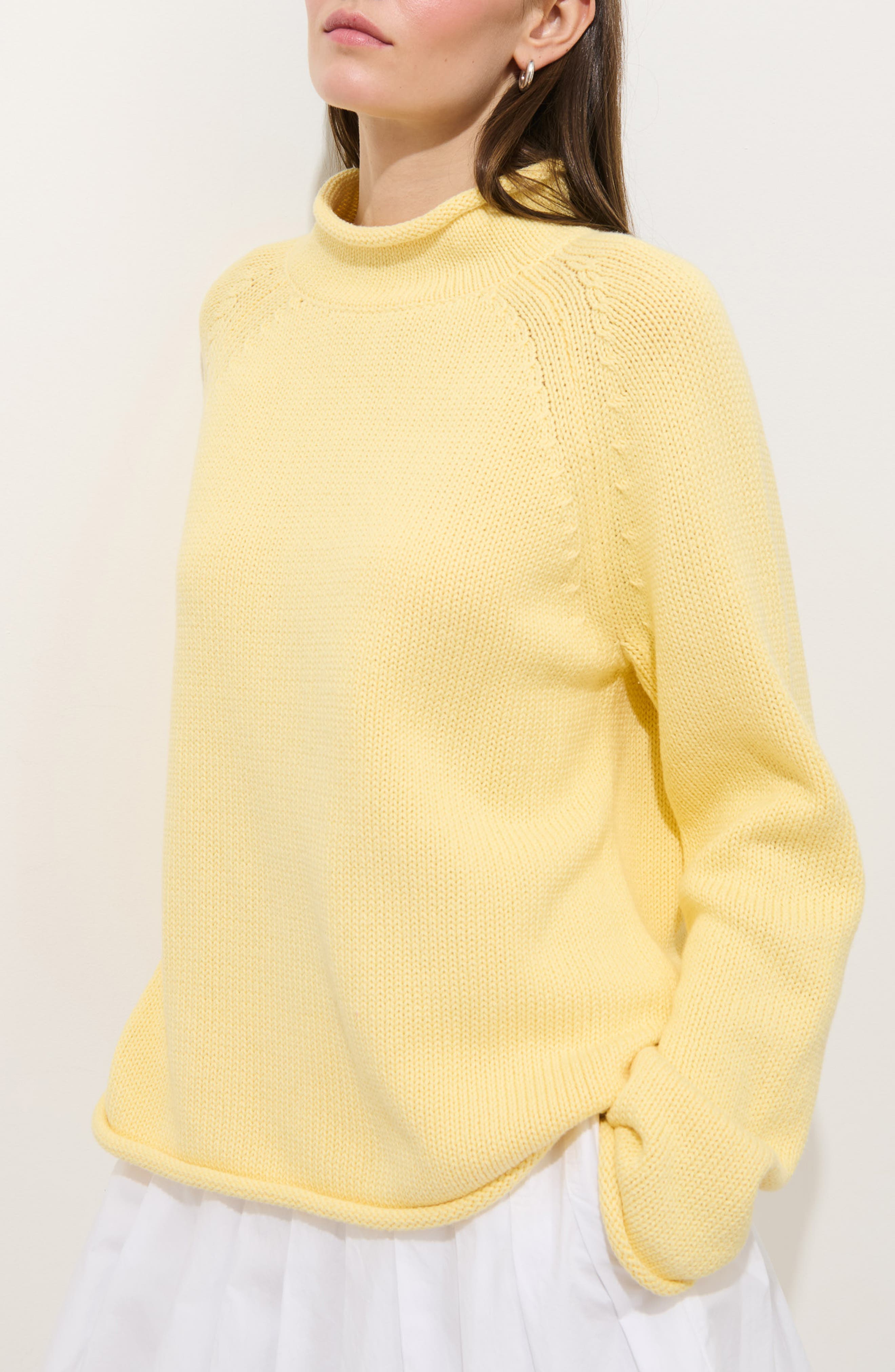 Eastport Roll Trim Long Sleeve Sweater - image 4