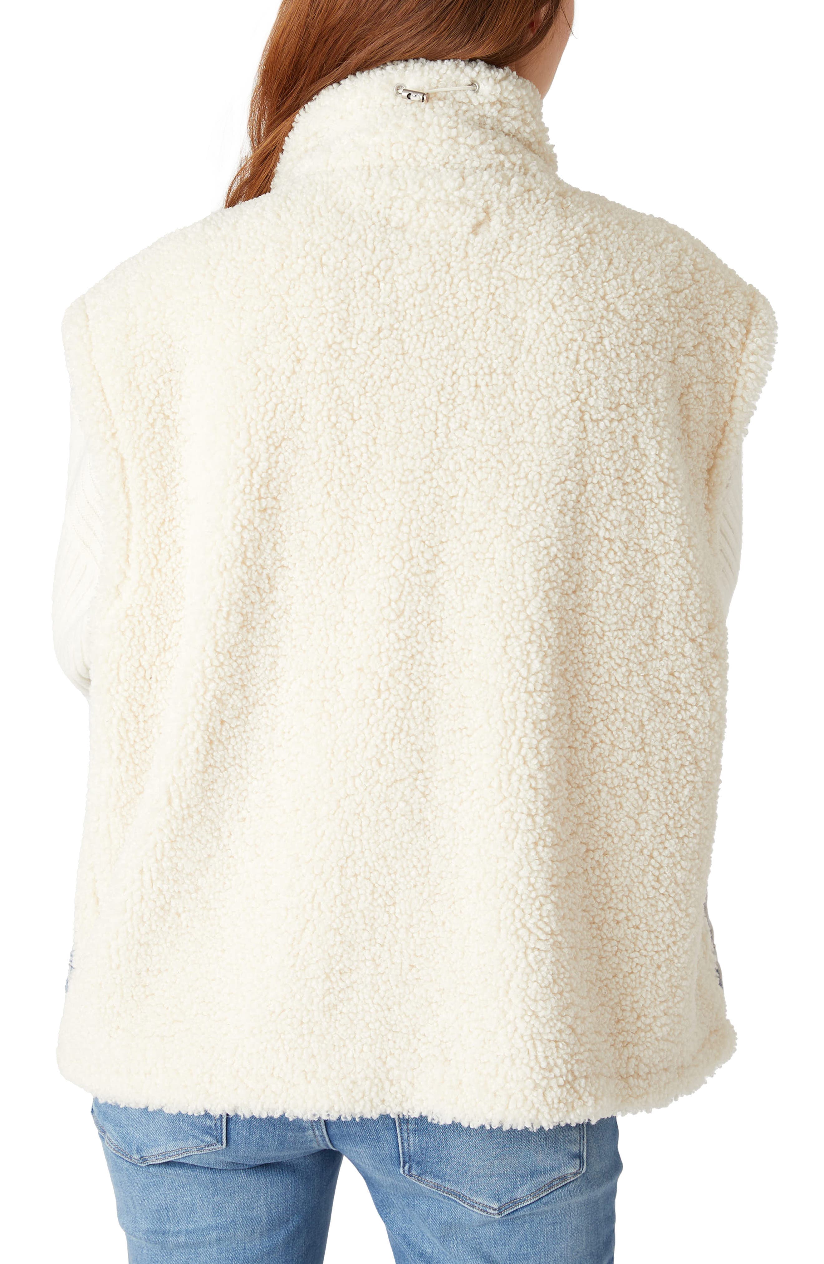 Denim & High Pile Fleece Trucker Vest - image 2